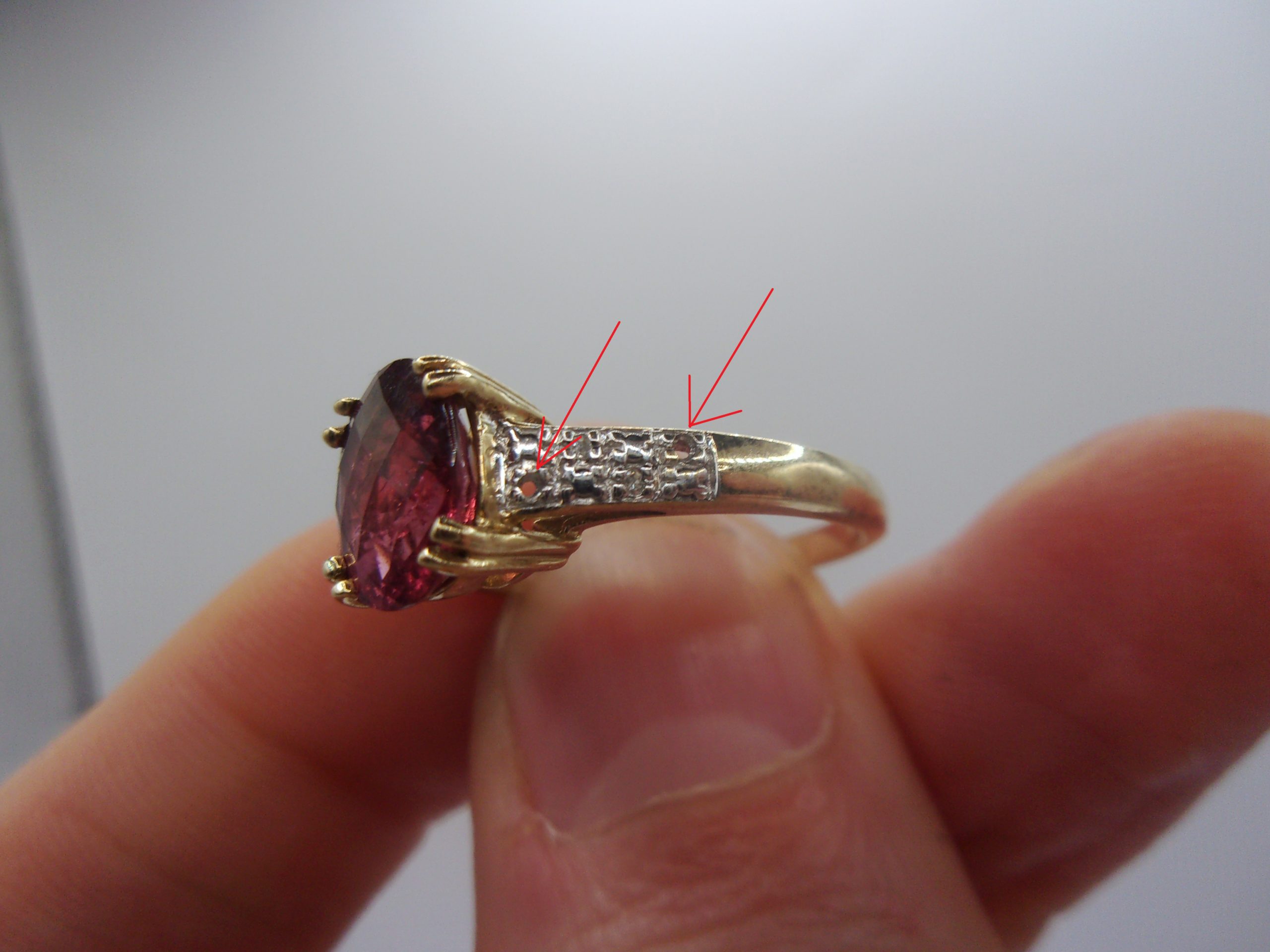 9ct Yellow Gold Ruby & Diamond Ring UK Size N+ US 6 ¾ - Image 5