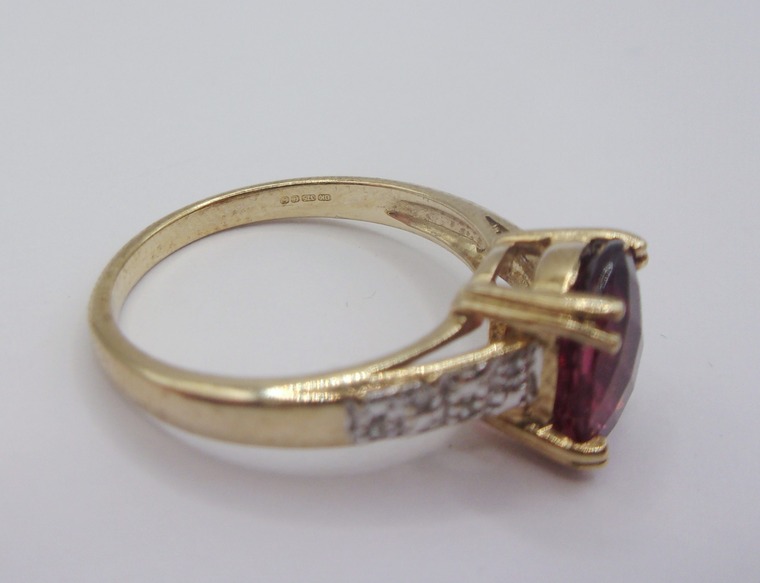 9ct Yellow Gold Ruby & Diamond Ring UK Size N+ US 6 ¾ - Image 6