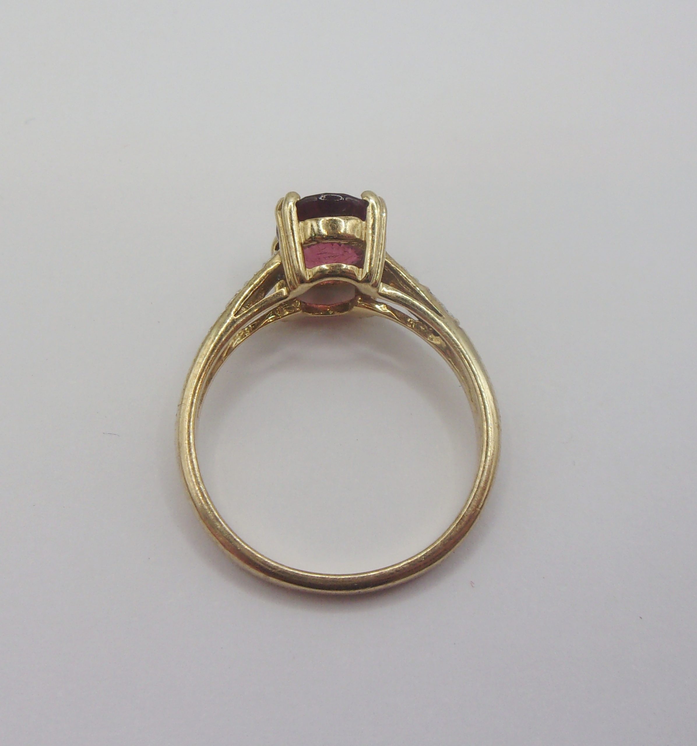 9ct Yellow Gold Ruby & Diamond Ring UK Size N+ US 6 ¾ - Image 7