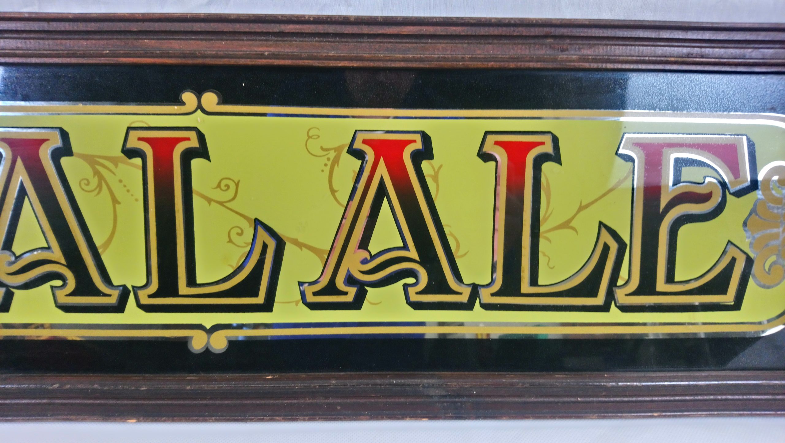 Vintage Mirrored ‘Real Ale’ Pub Bar Sign - Image 2
