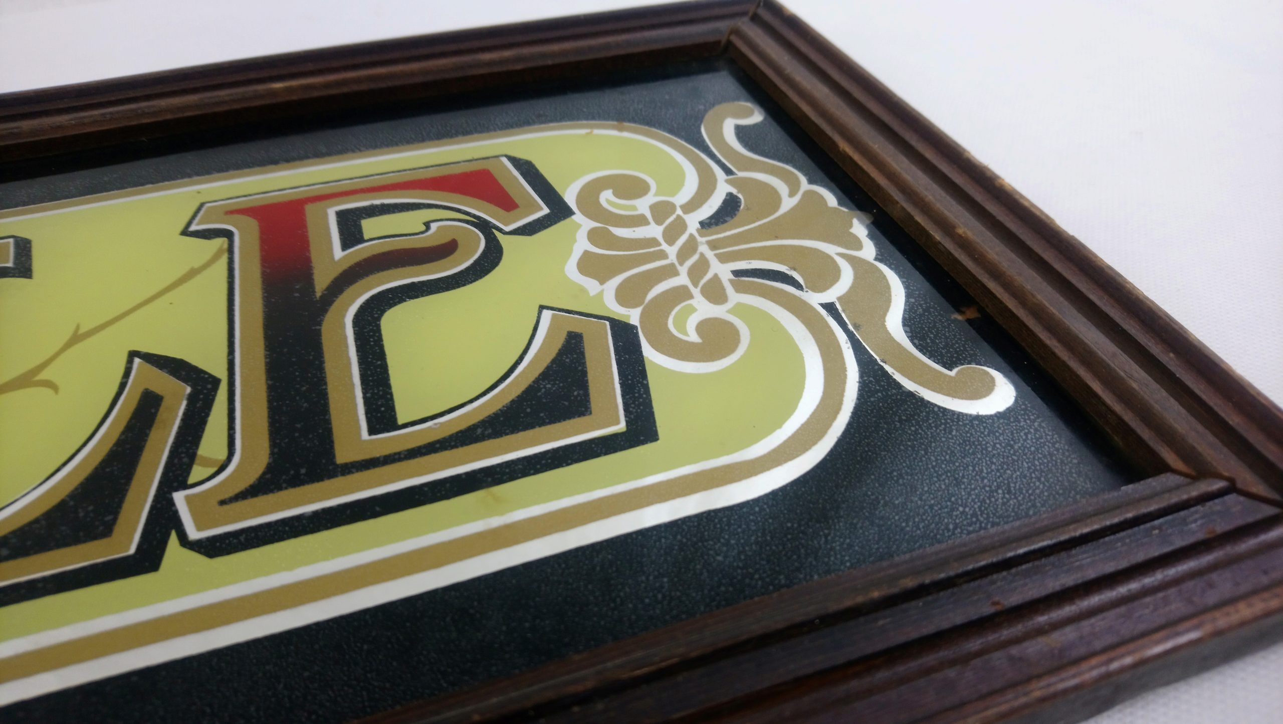 Vintage Mirrored ‘Real Ale’ Pub Bar Sign - Image 4