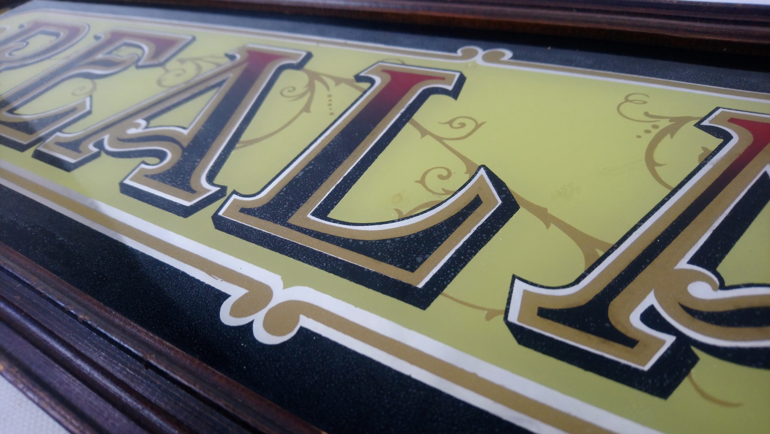 Vintage Mirrored ‘Real Ale’ Pub Bar Sign - Image 5