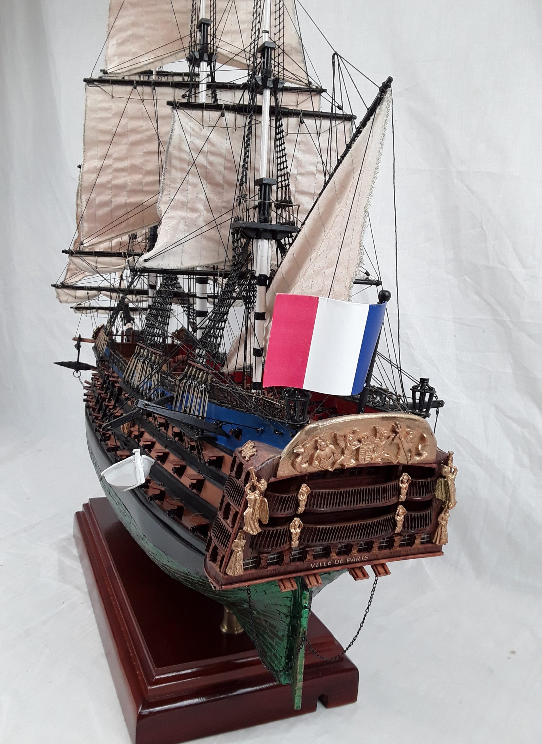 French Three Decker 1757 Ville De Paris Model Ship - Image 12