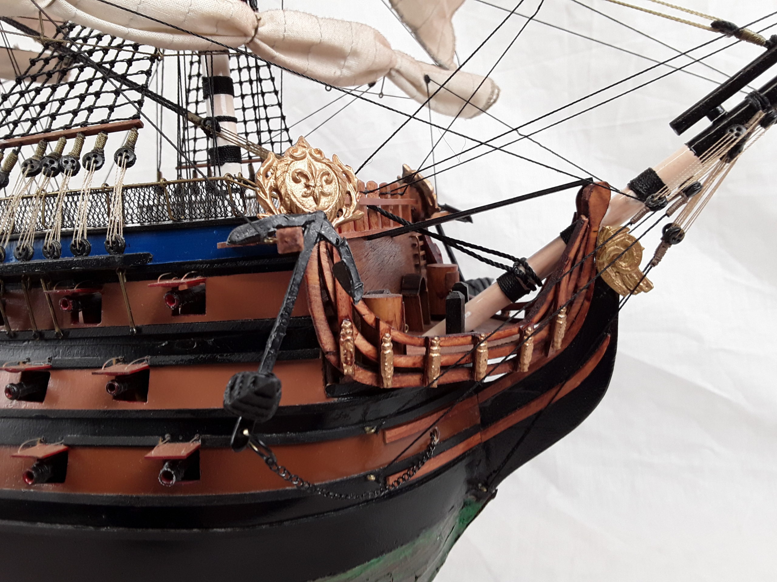French Three Decker 1757 Ville De Paris Model Ship - Image 7