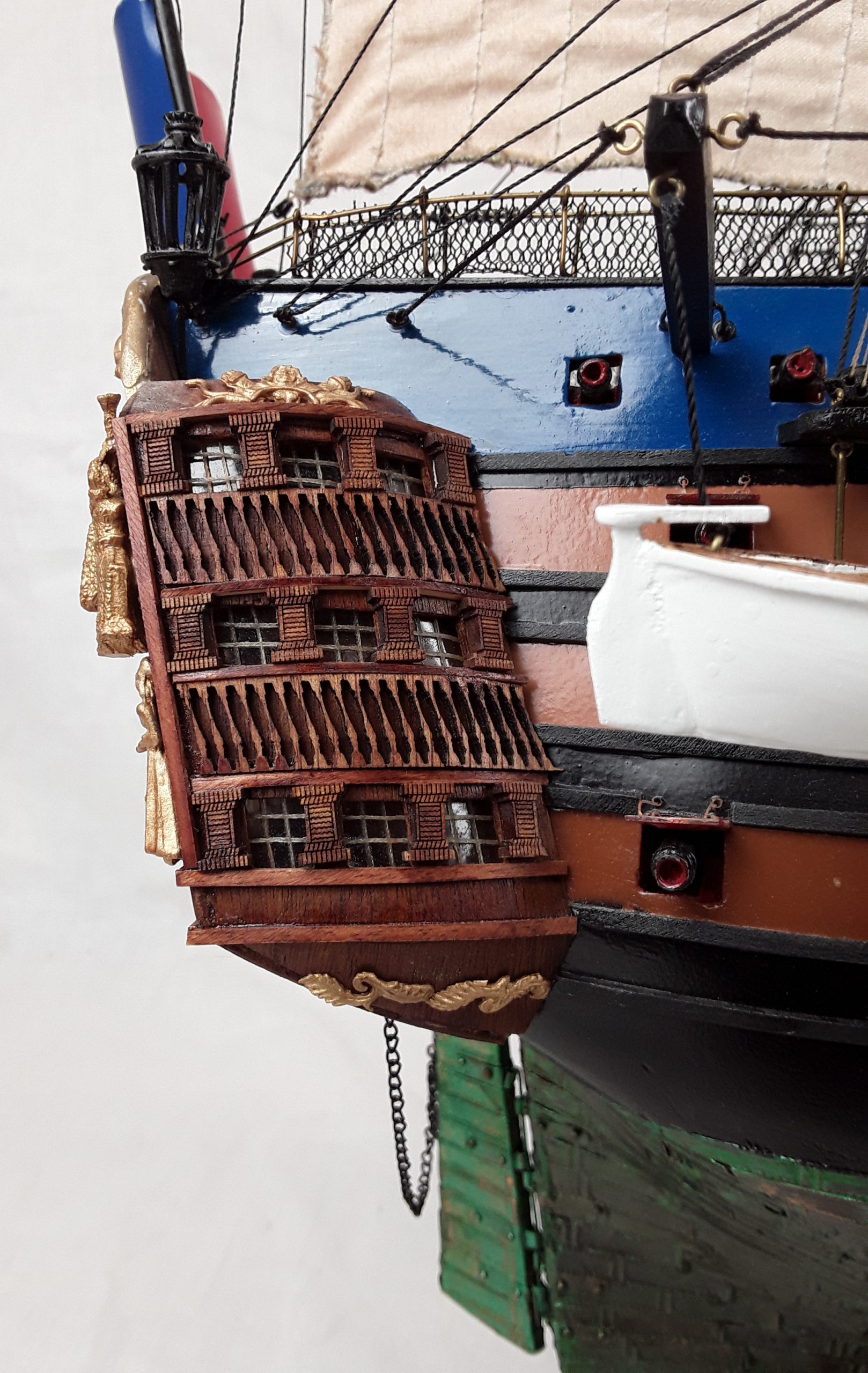 French Three Decker 1757 Ville De Paris Model Ship - Image 3