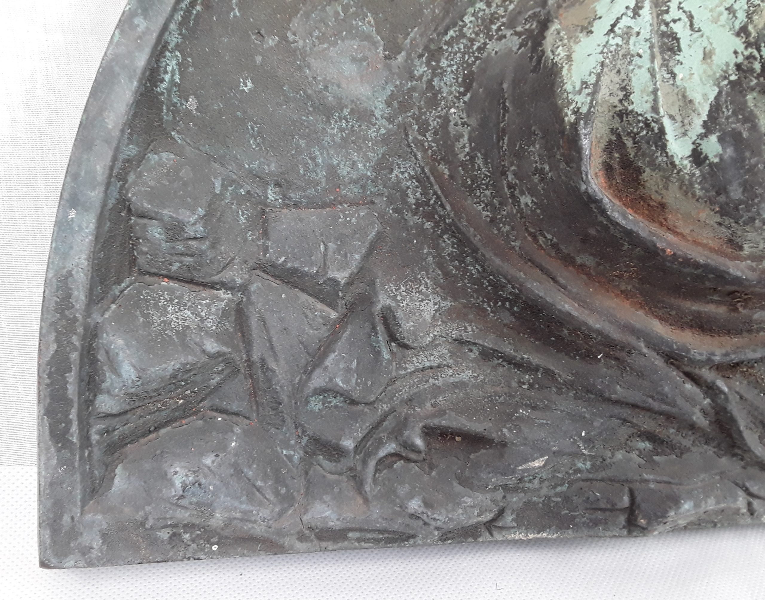 c1900 Art Nouveau Bronze Wall Plaque Of Girl With Flowers Signed S. Hozer - Image 5