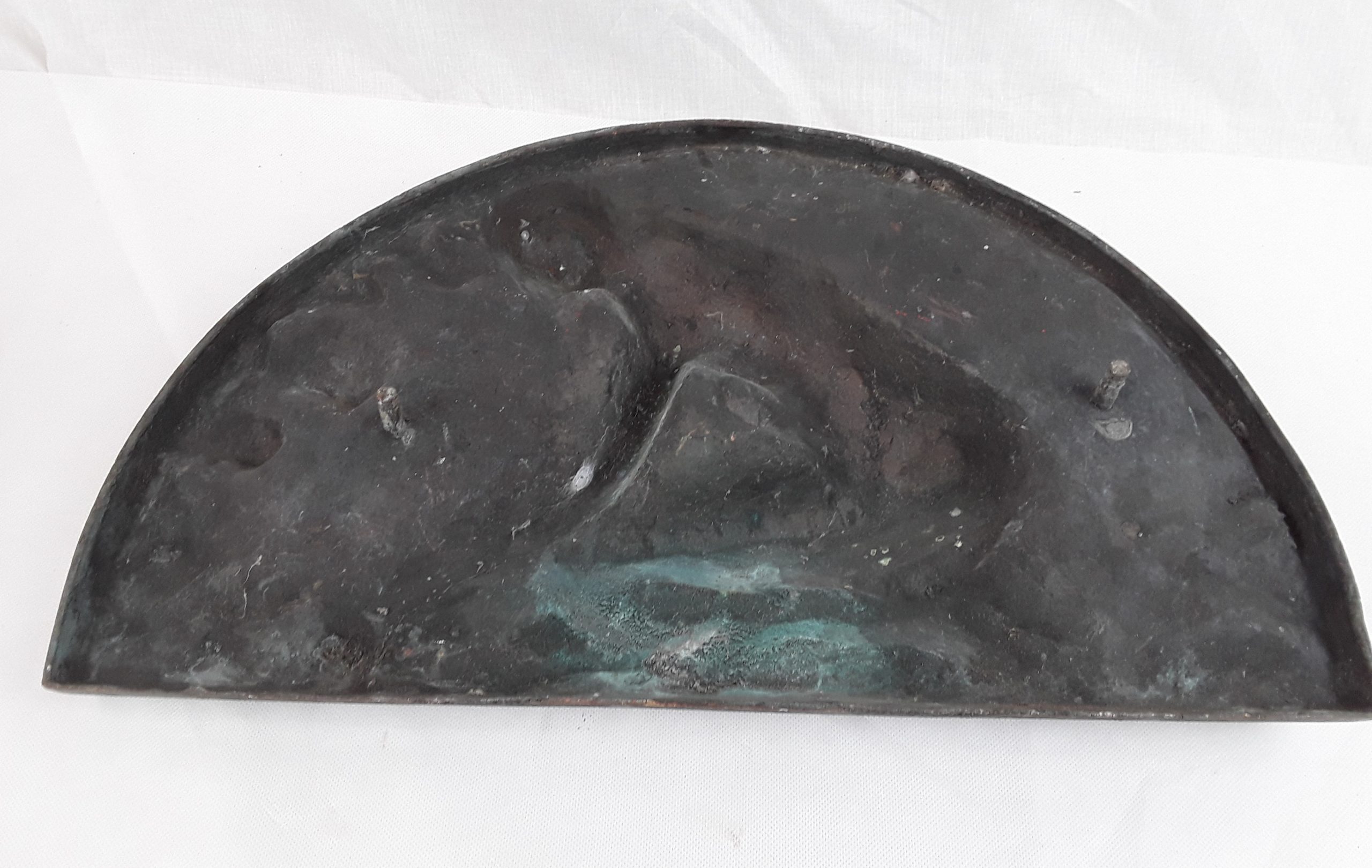c1900 Art Nouveau Bronze Wall Plaque Of Girl With Flowers Signed S. Hozer - Image 7