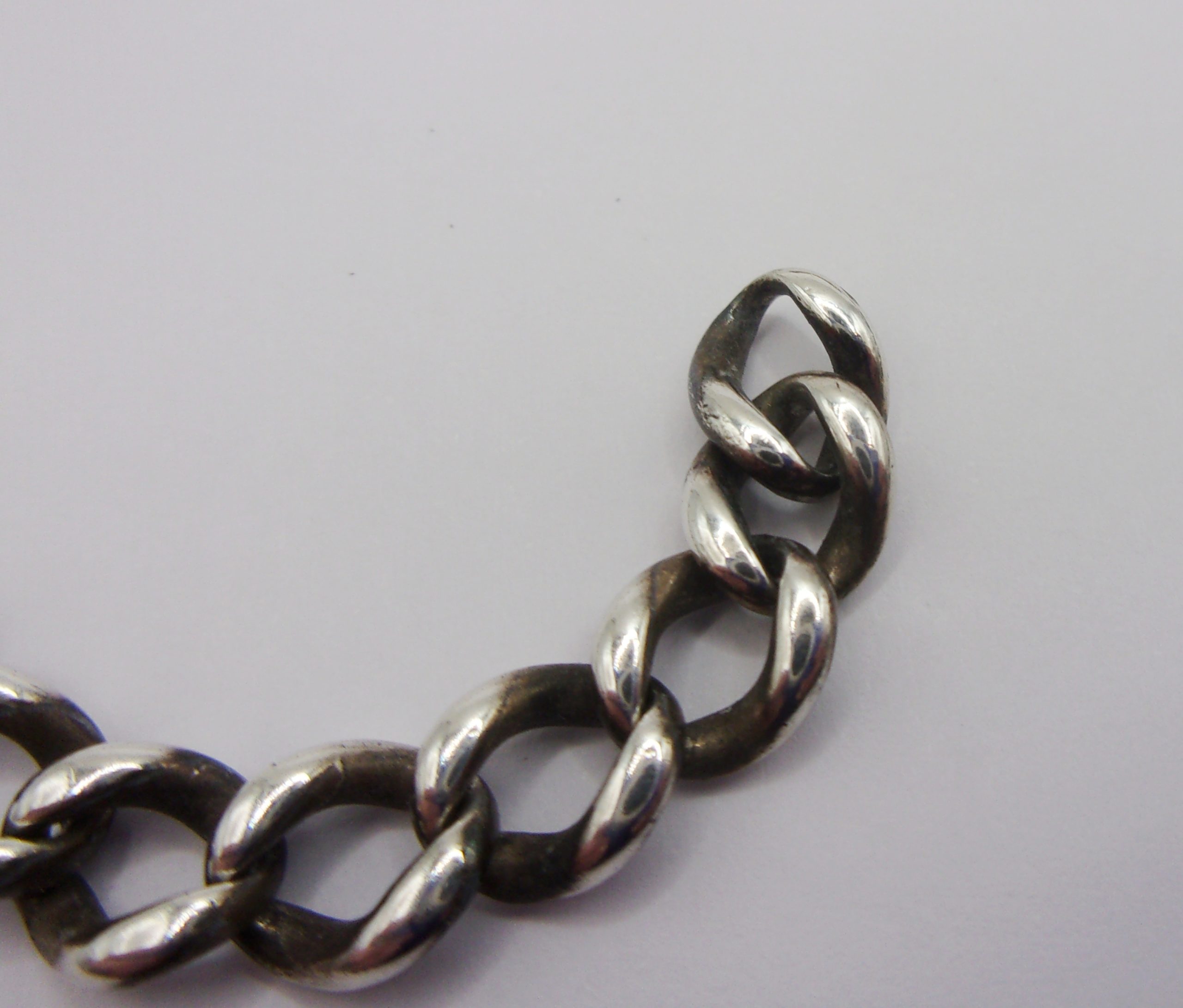 Sterling Silver Double Albert Watch Chain With Coin Fob - Image 7