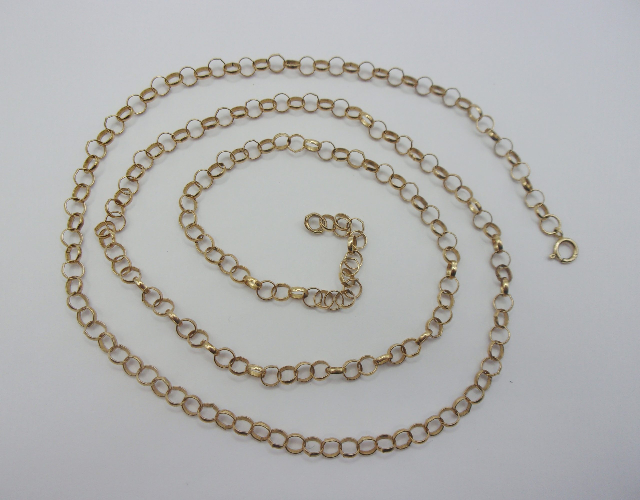 9ct Gold Belcher Rolo Chain Necklace 24 Inches