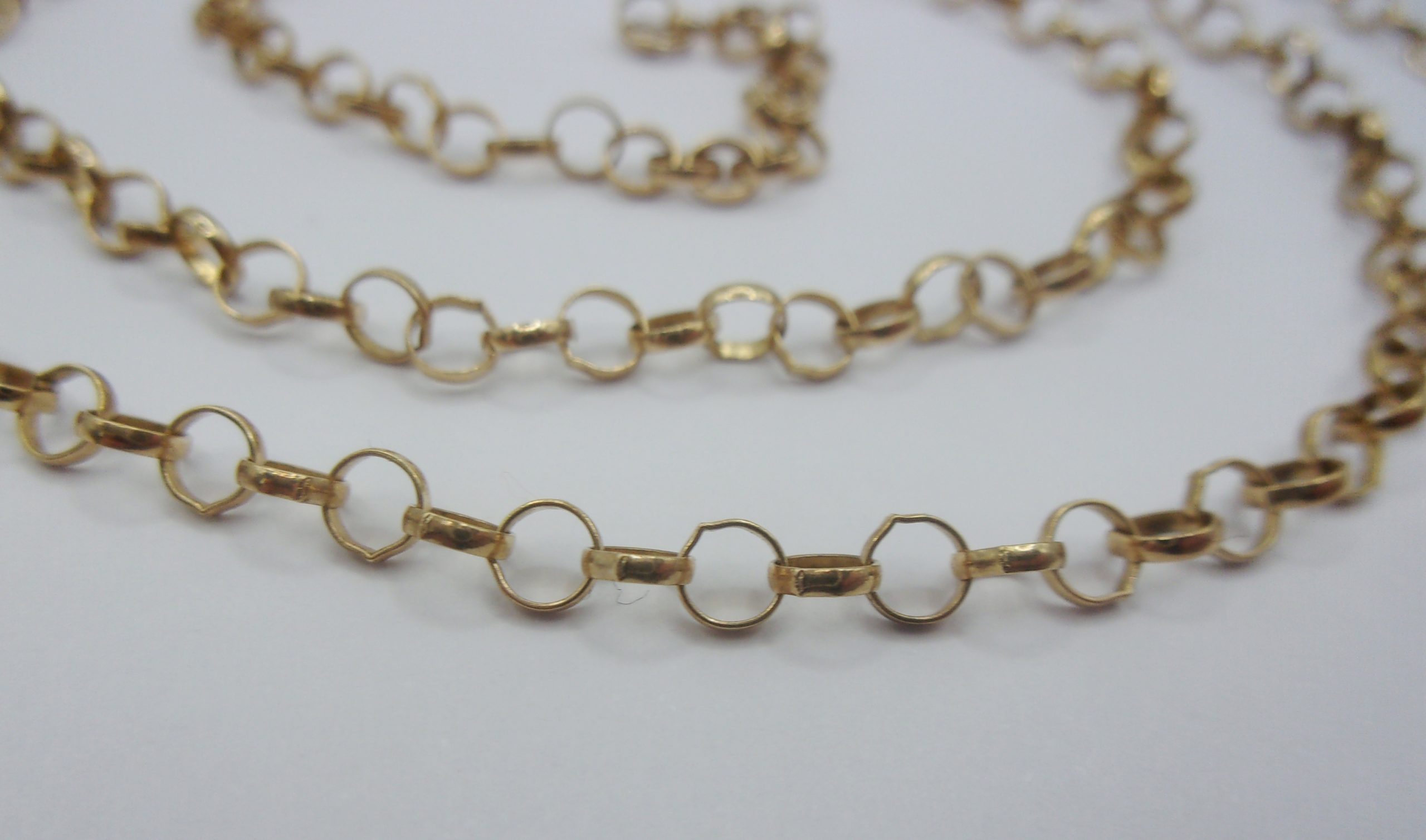 9ct Gold Belcher Rolo Chain Necklace 24 Inches - Image 3