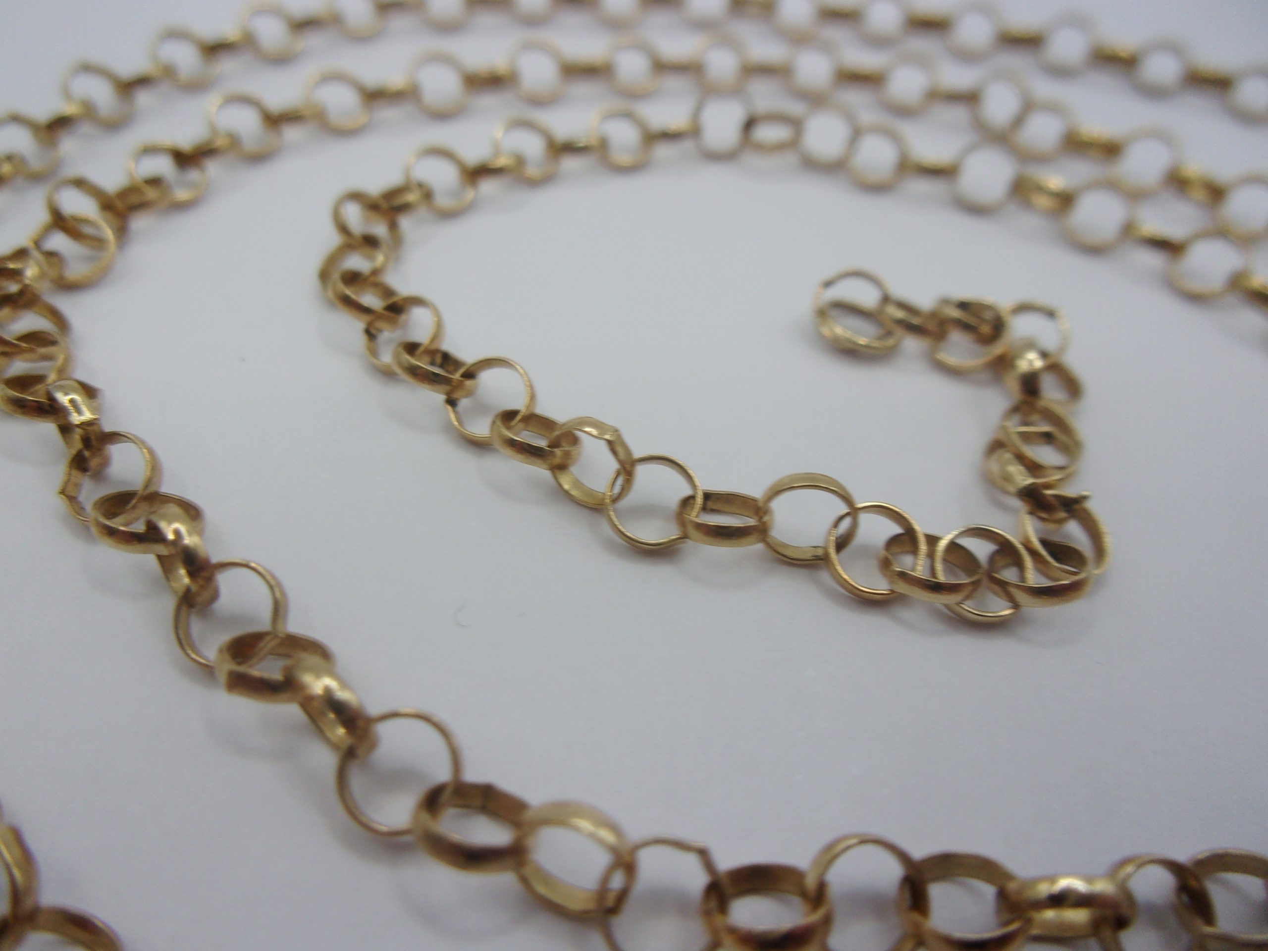 9ct Gold Belcher Rolo Chain Necklace 24 Inches - Image 4