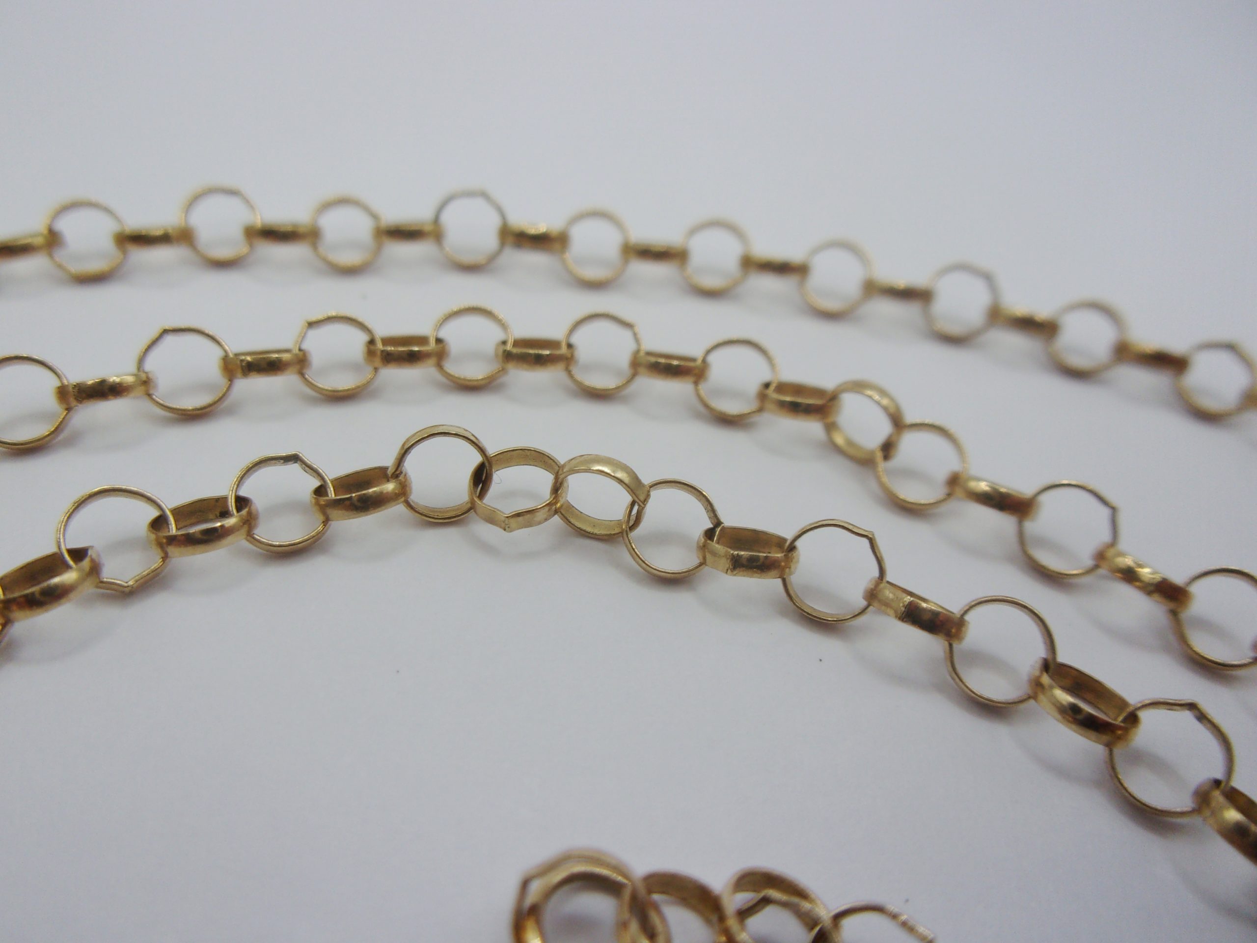 9ct Gold Belcher Rolo Chain Necklace 24 Inches - Image 5