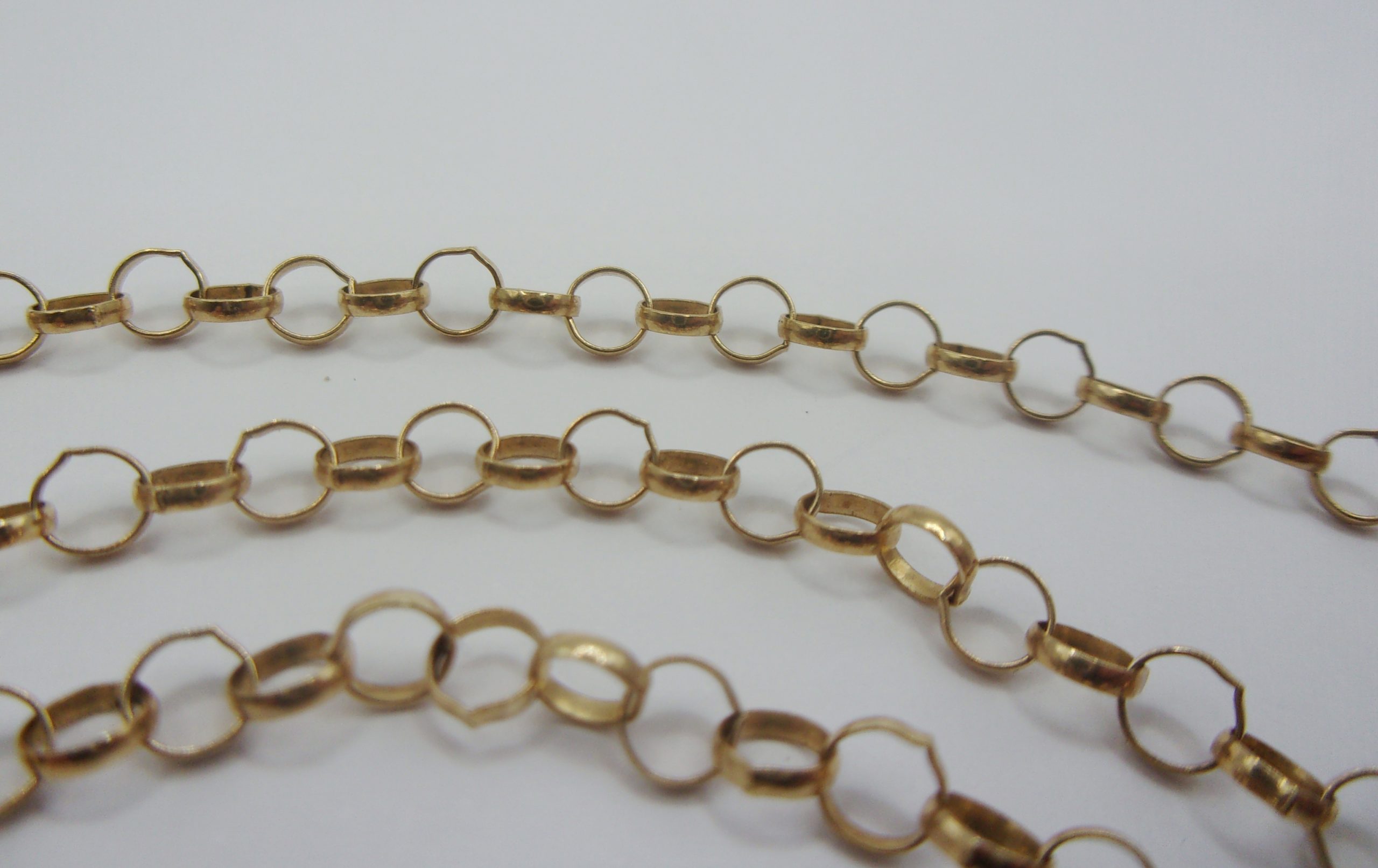 9ct Gold Belcher Rolo Chain Necklace 24 Inches - Image 6
