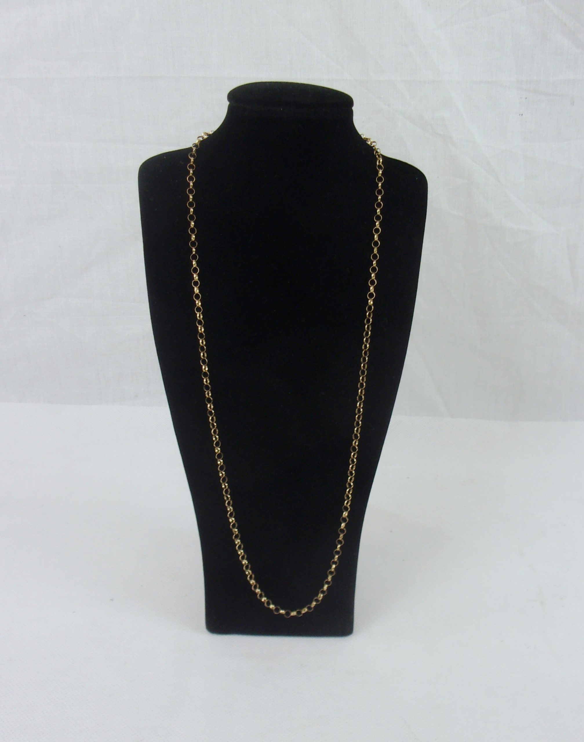9ct Gold Belcher Rolo Chain Necklace 24 Inches - Image 2