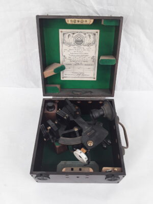 WW2 1944 Cased Henry Hughes & Son Husun Royal Navy Submarine Sextant In Bakelite Case