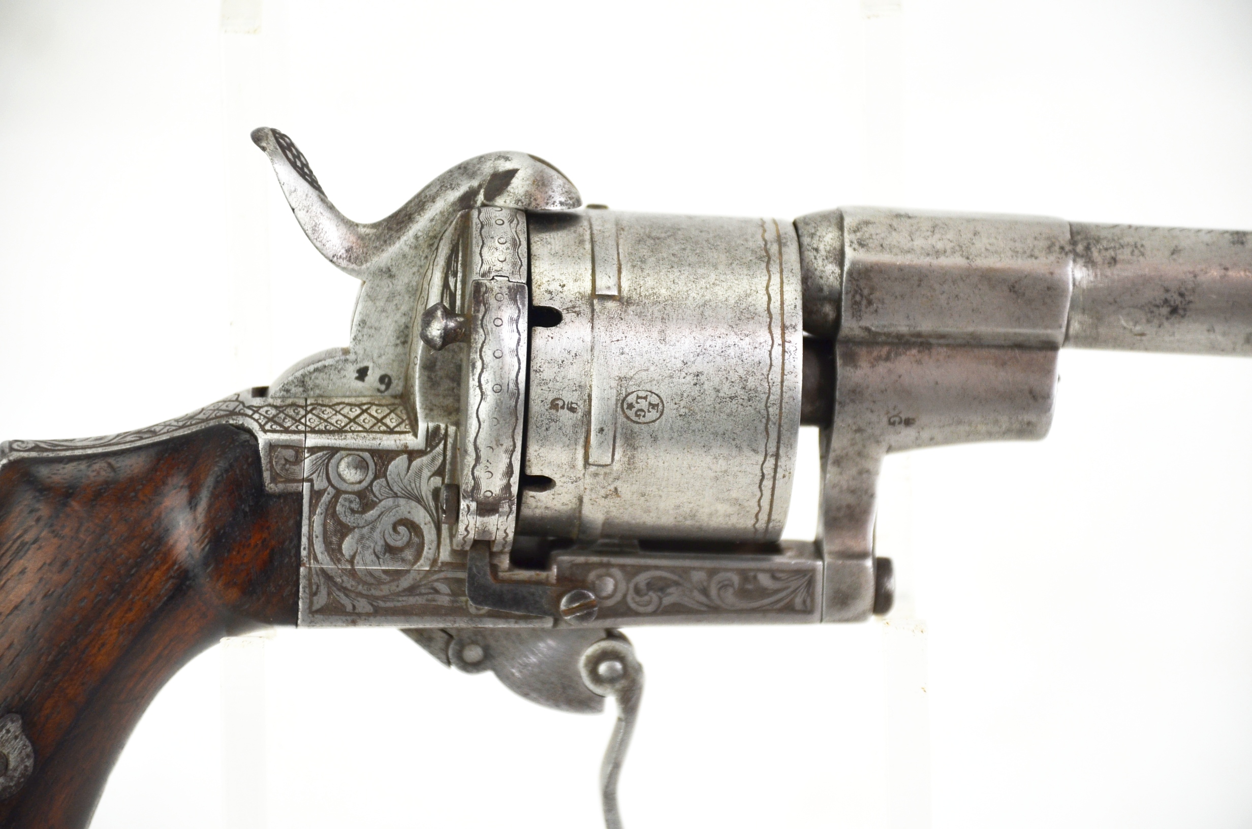 Pre-1877 Lefaucheux Ornate Pinfire Revolver - Image 2