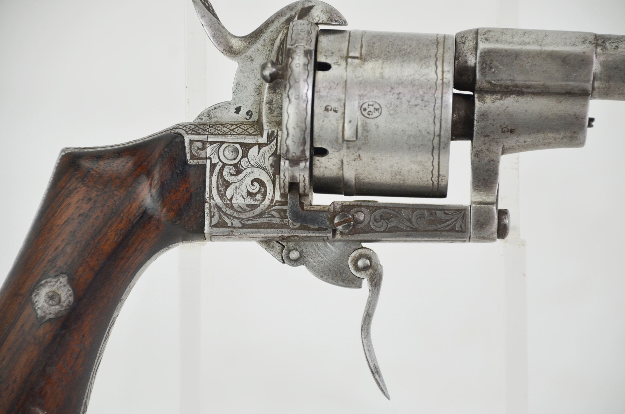 Pre-1877 Lefaucheux Ornate Pinfire Revolver - Image 3