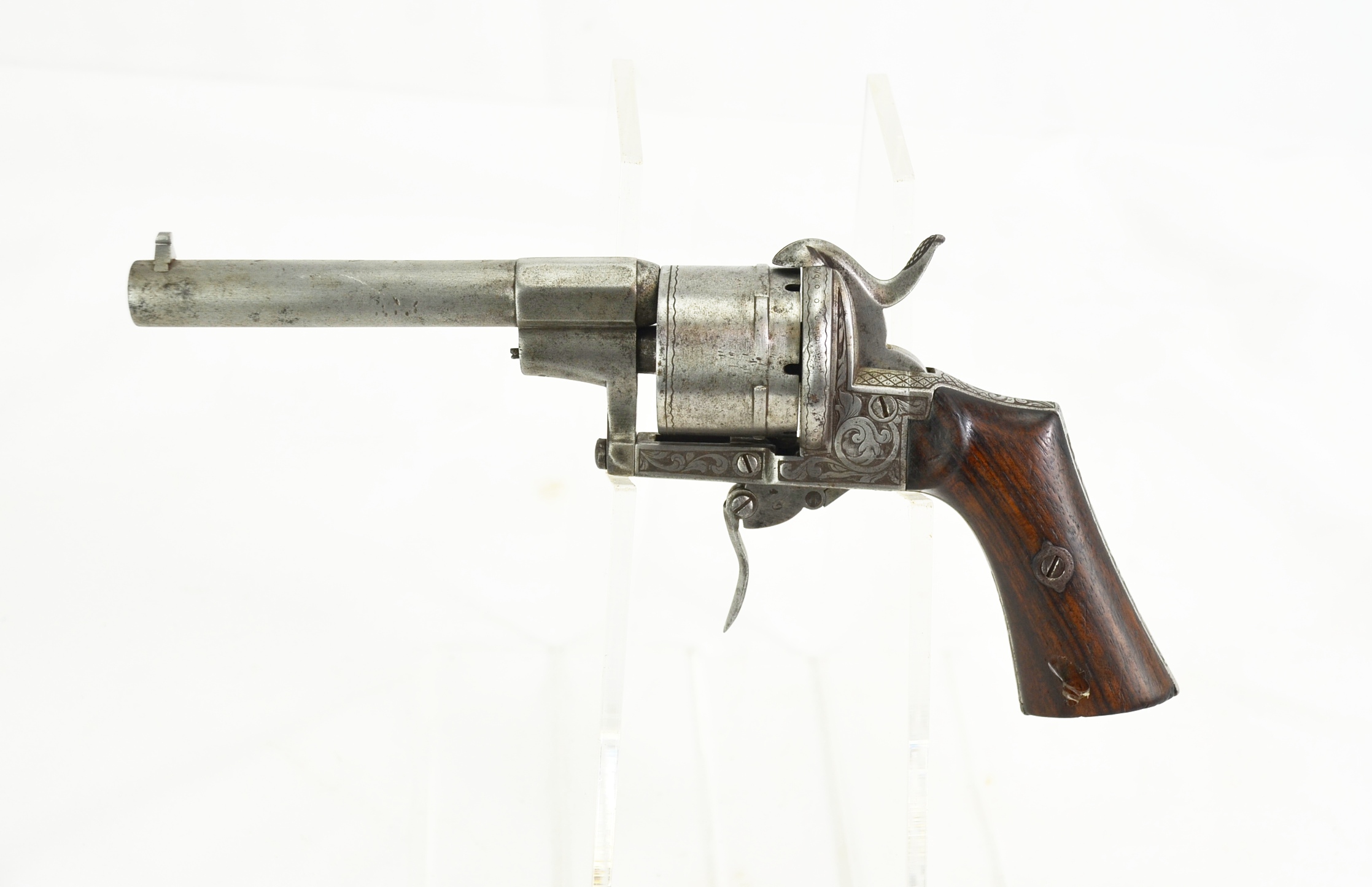 Pre-1877 Lefaucheux Ornate Pinfire Revolver - Image 7