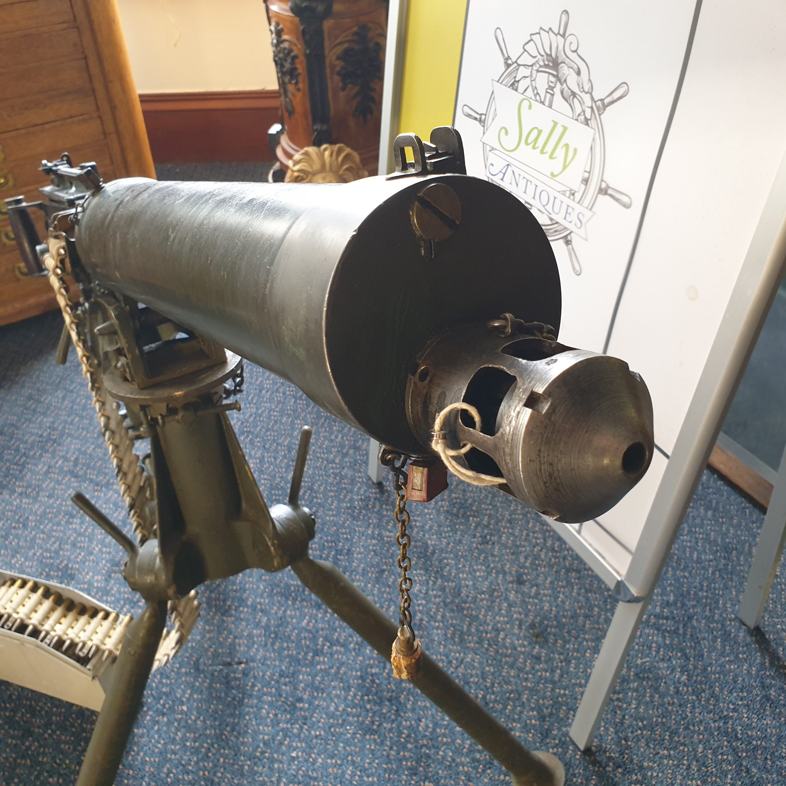 WW2 Era Vickers .303 Machine gun And 1942 Dated Tripod And Ammo Box And Belt - Image 21