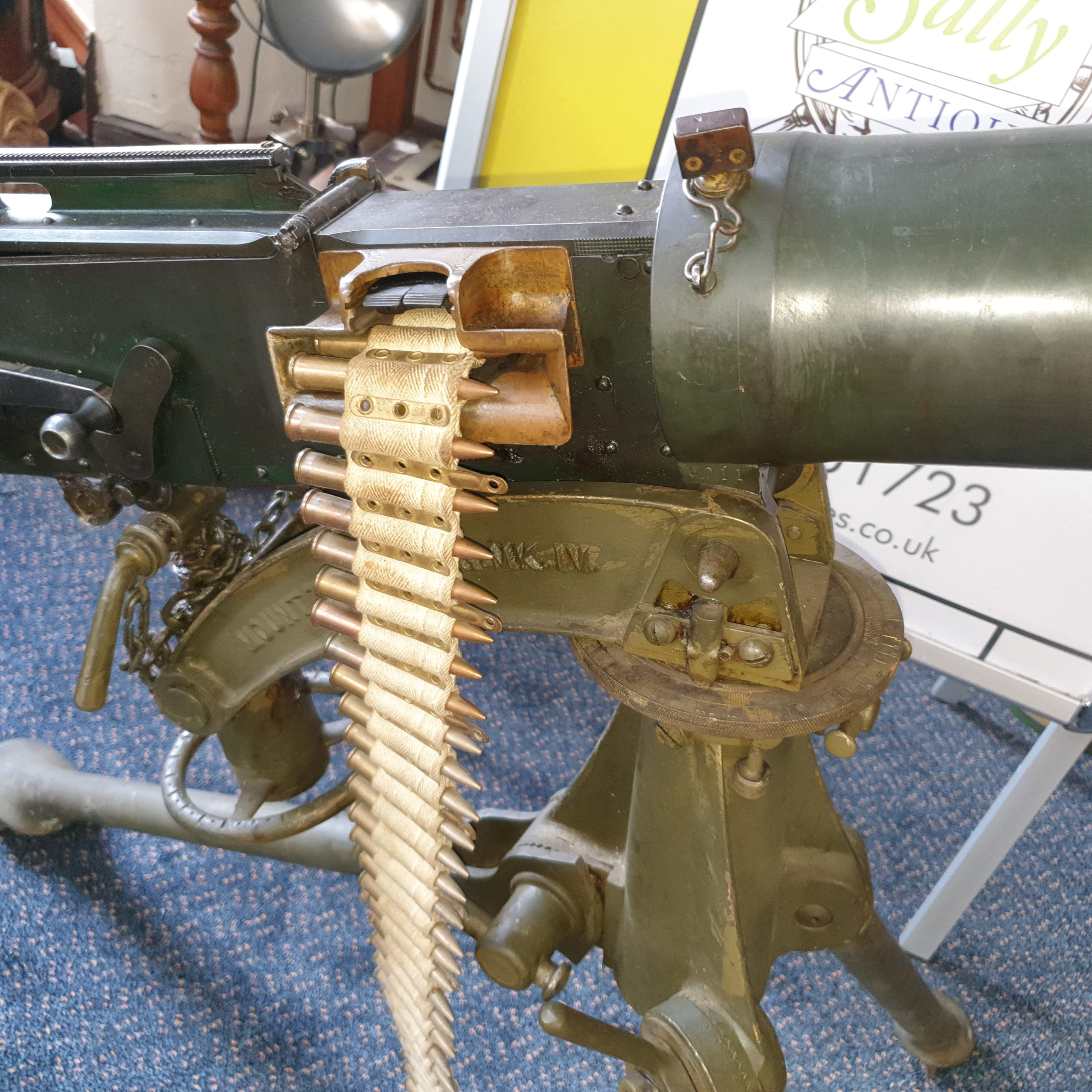 WW2 Era Vickers .303 Machine gun And 1942 Dated Tripod And Ammo Box And Belt - Image 18