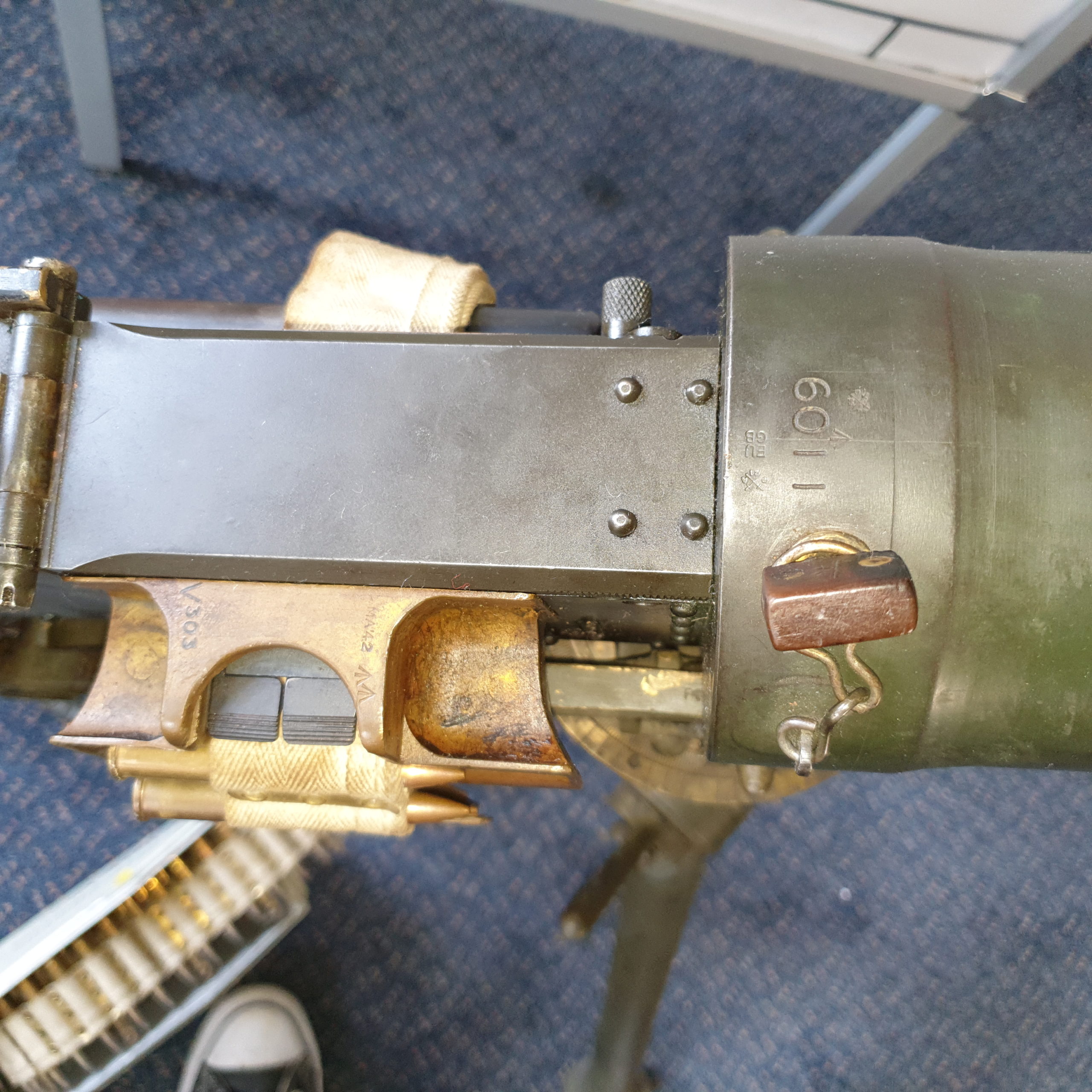 WW2 Era Vickers .303 Machine gun And 1942 Dated Tripod And Ammo Box And Belt - Image 17