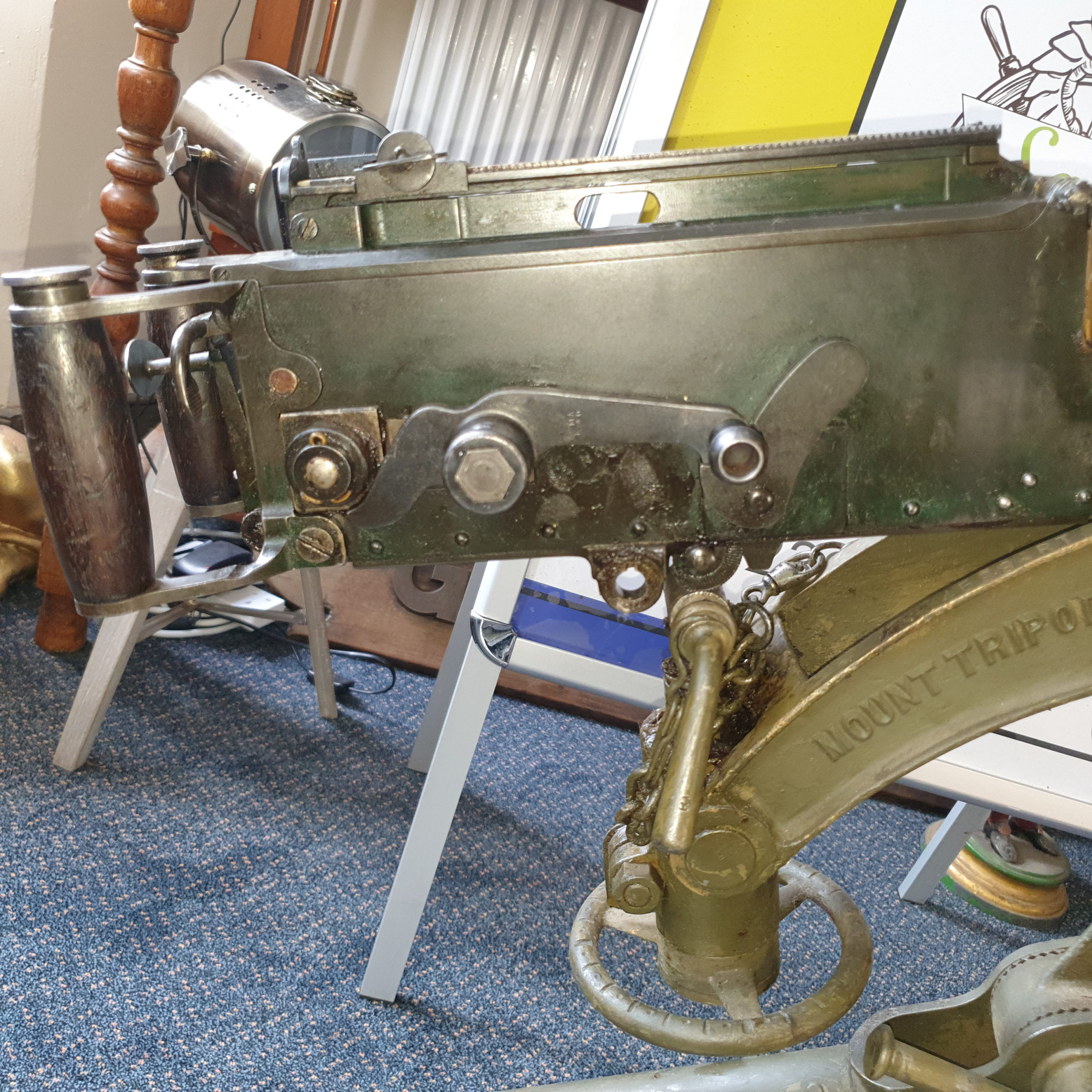 WW2 Era Vickers .303 Machine gun And 1942 Dated Tripod And Ammo Box And Belt - Image 14
