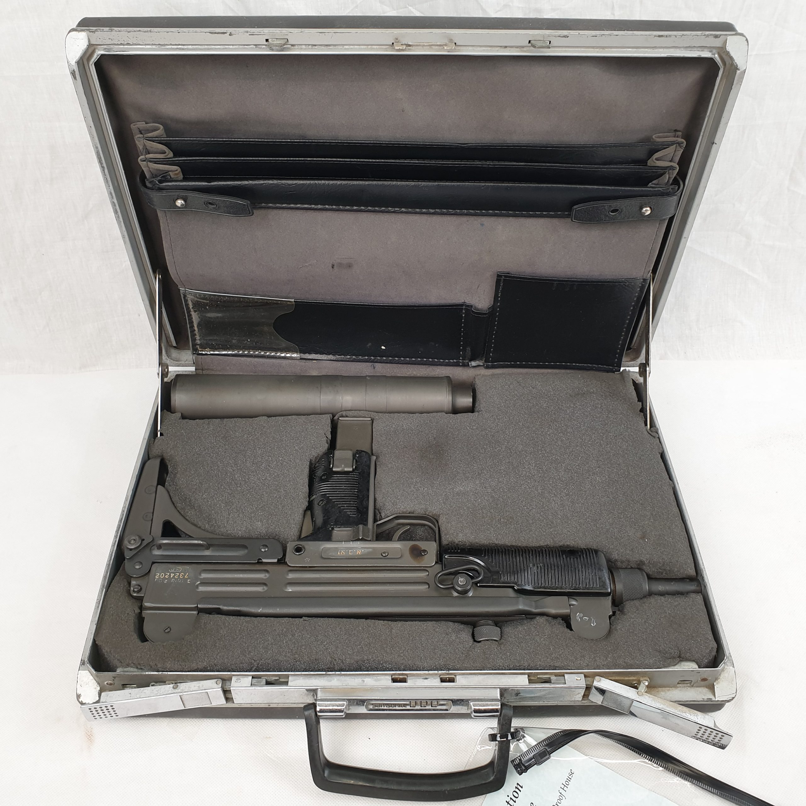 c1980 Secret Service Suppressed UZI SMG Fitted in Samsonite Brief Case