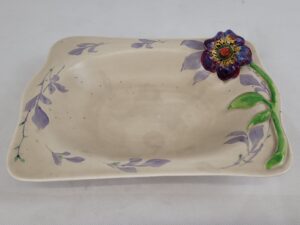 Clarice Cliff Rectangular My Garden Moulded Floral Bowl*
