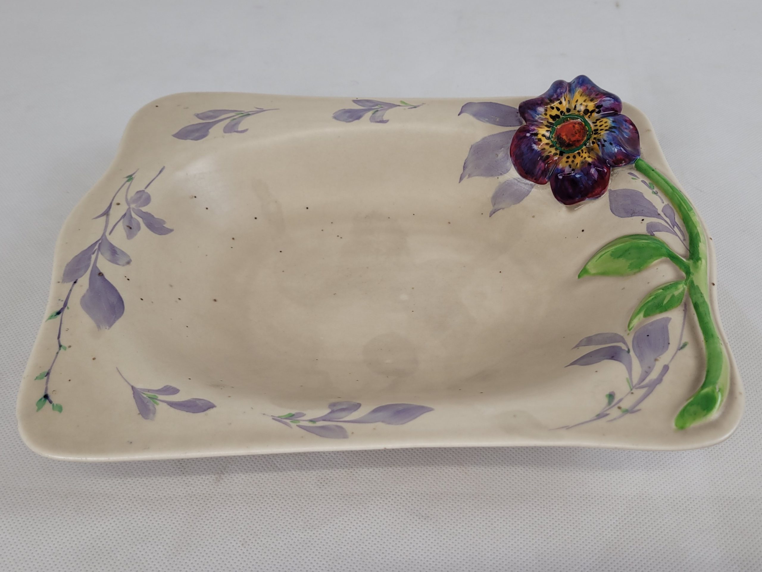 Clarice Cliff Rectangular My Garden Moulded Floral Bowl*