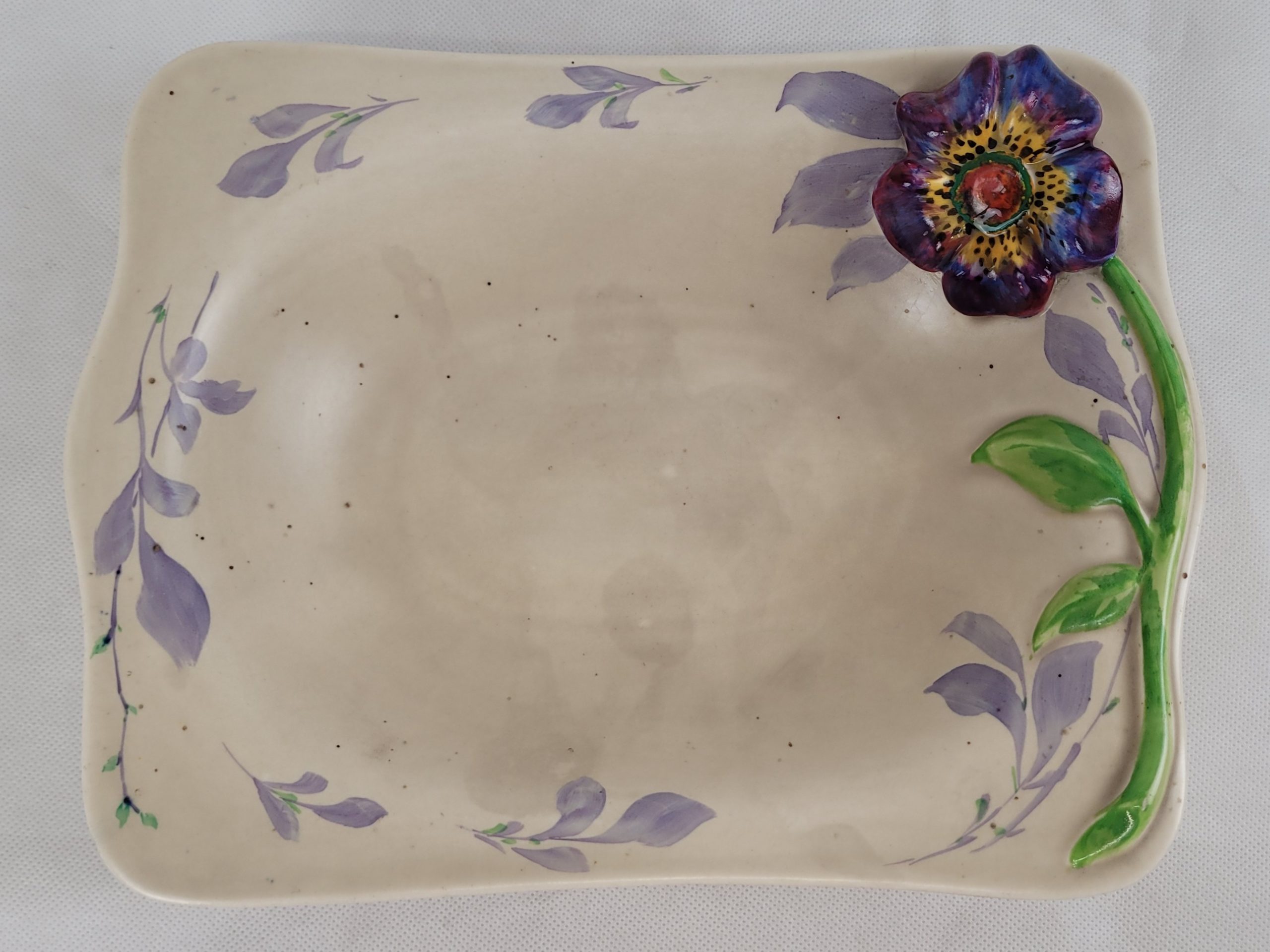Clarice Cliff Rectangular My Garden Moulded Floral Bowl* - Image 2
