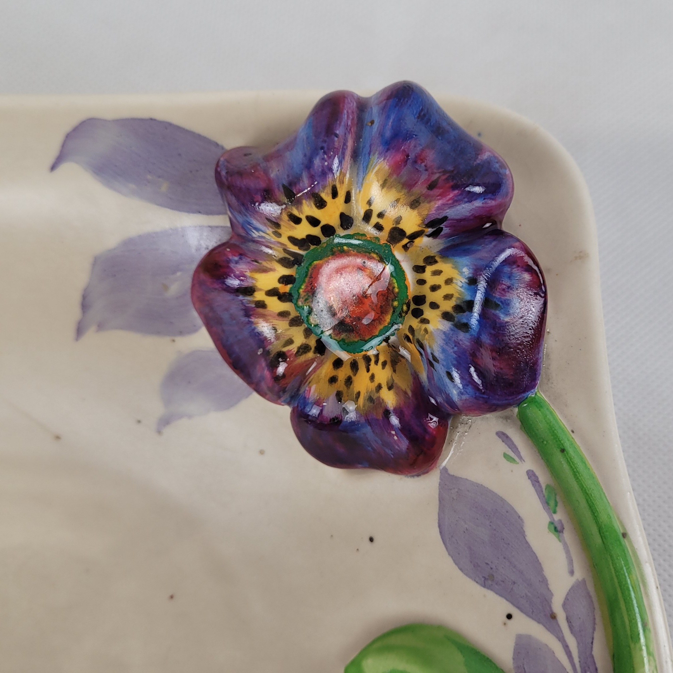 Clarice Cliff Rectangular My Garden Moulded Floral Bowl* - Image 3