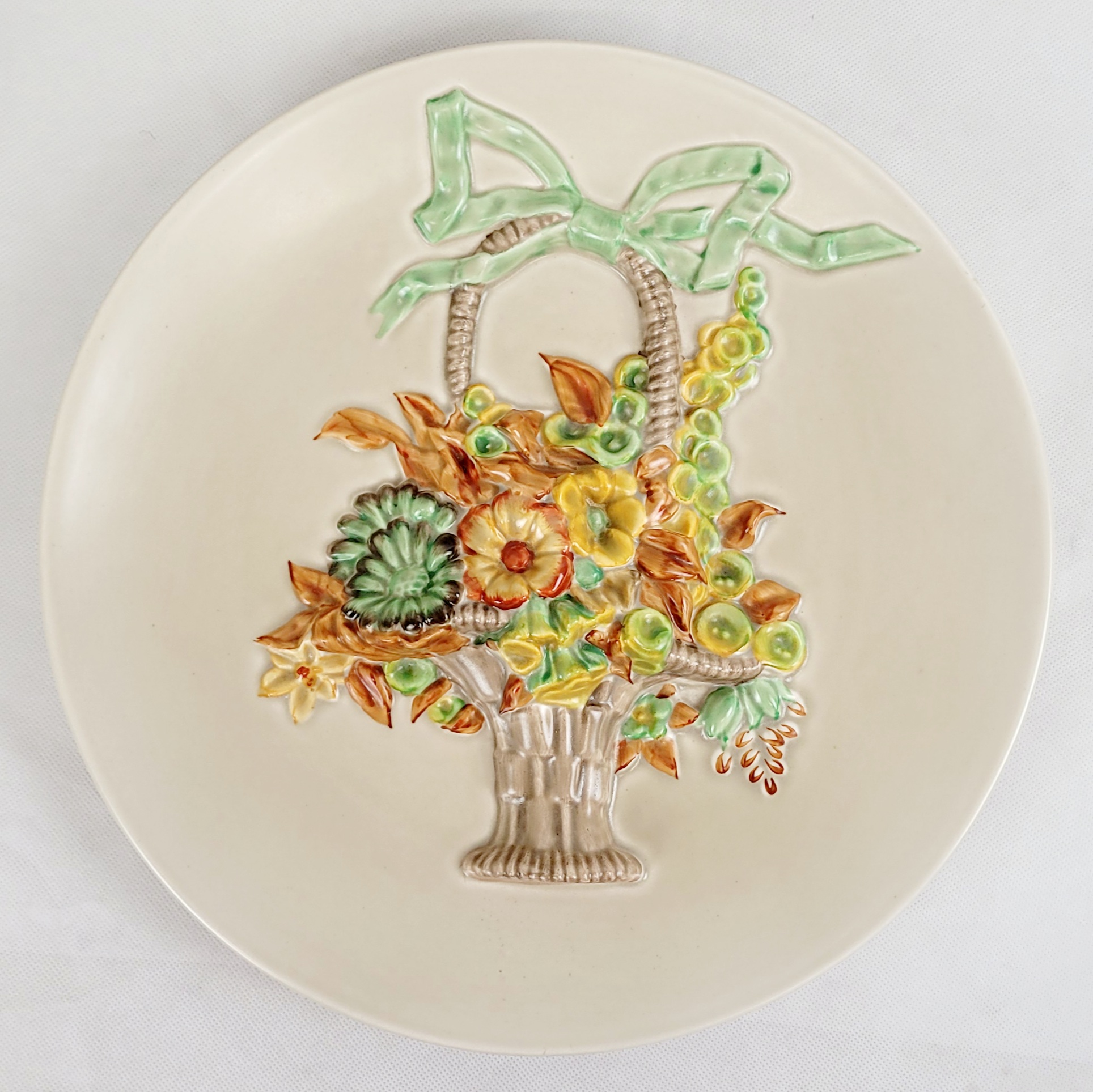 Cream Clarice Cliff Floral Wall Plaque*