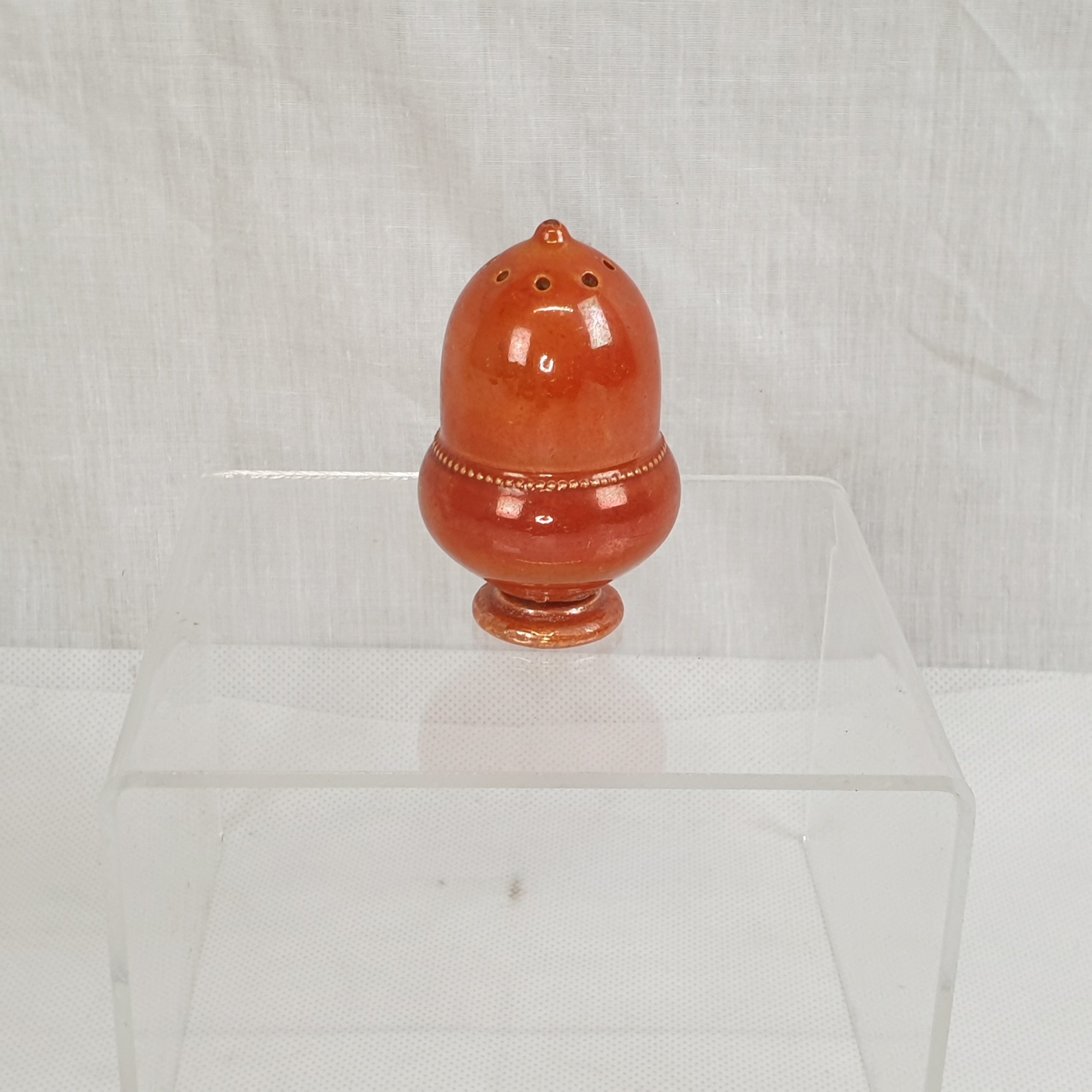 Early 1900s Moorcroft Salt Pot In Orange - Image 2