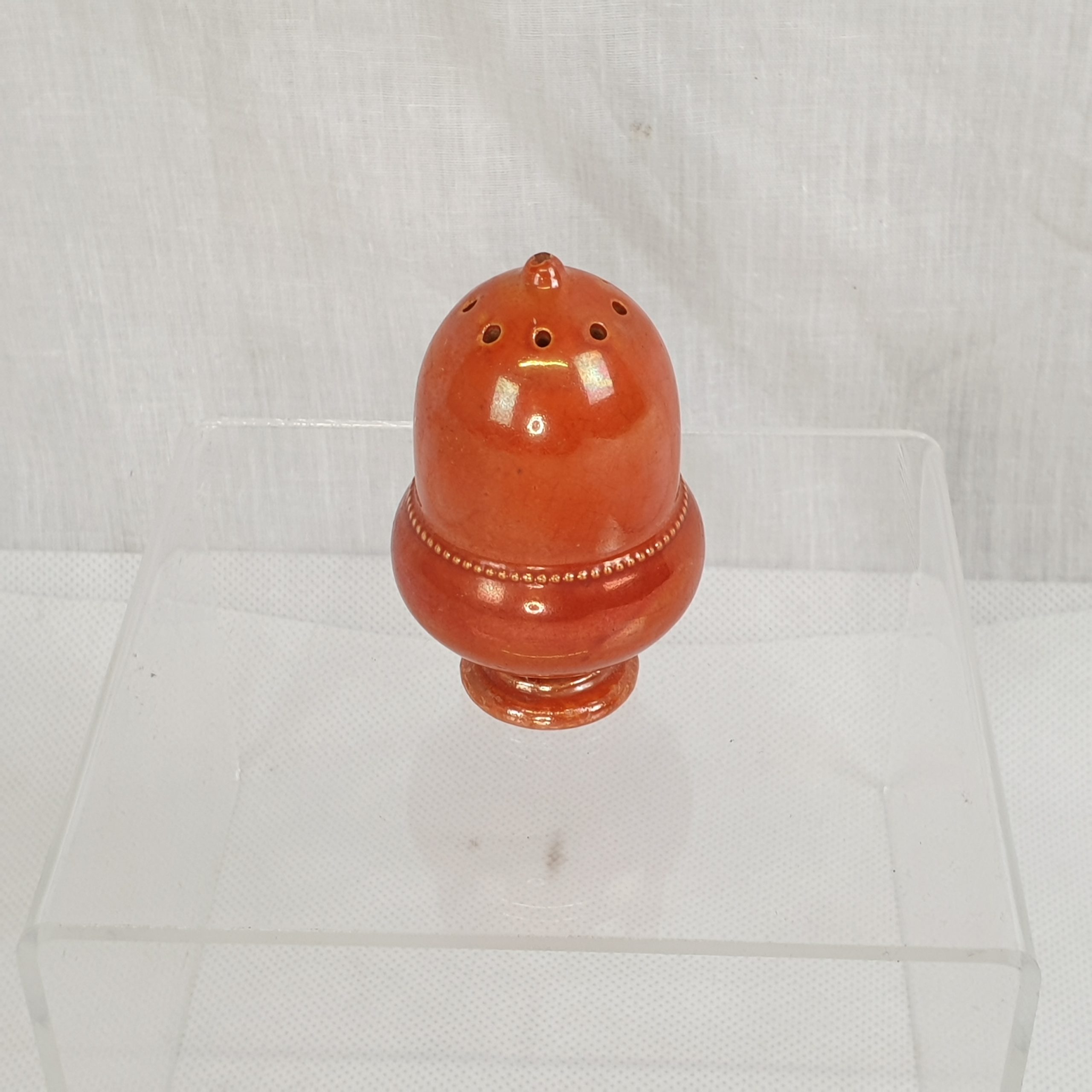 Early 1900s Moorcroft Salt Pot In Orange - Image 3