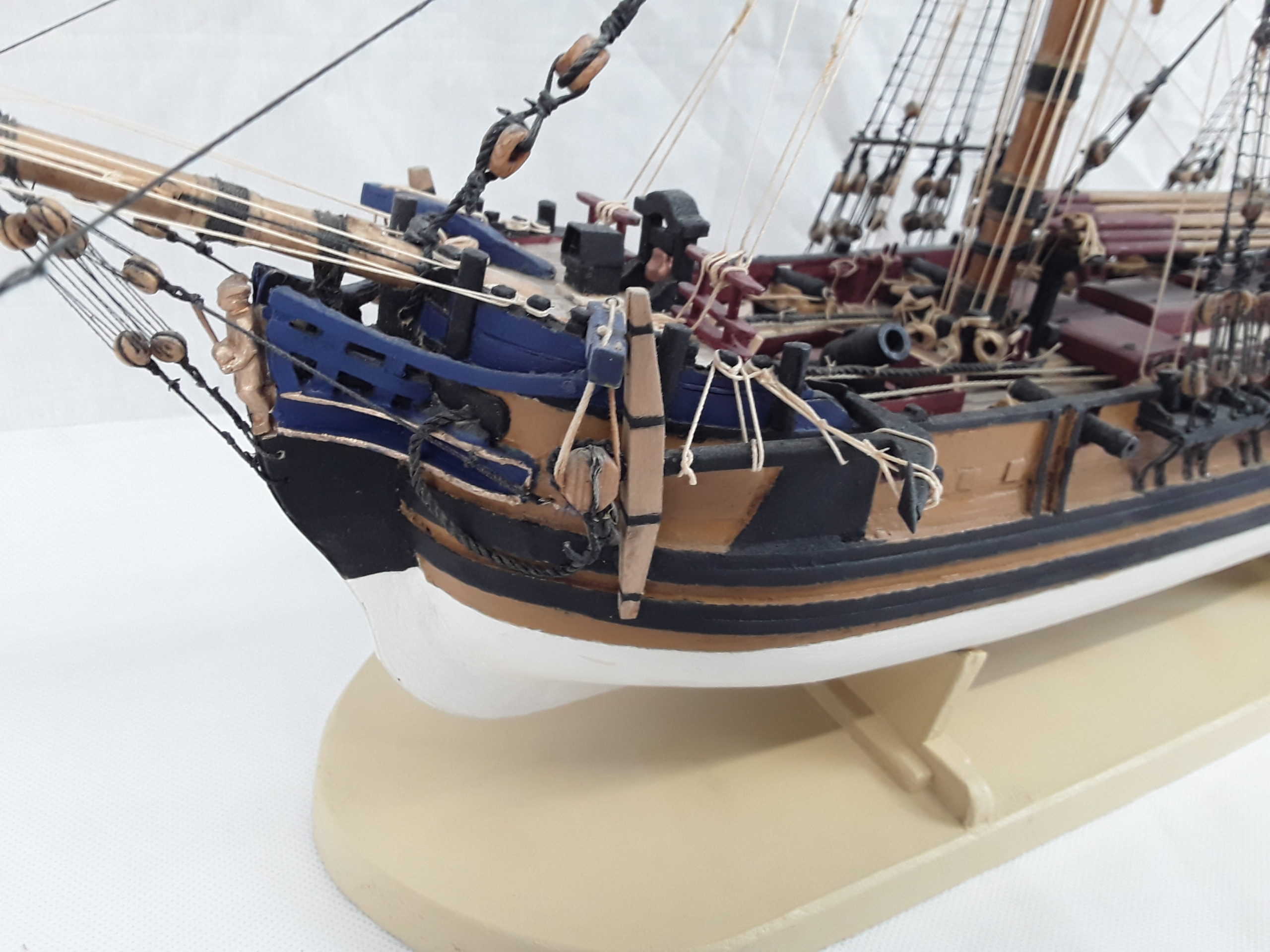 Scratch Built One Off Model Of A Circa 1800 Bomb Ketch With A Trailing Boat - Image 2