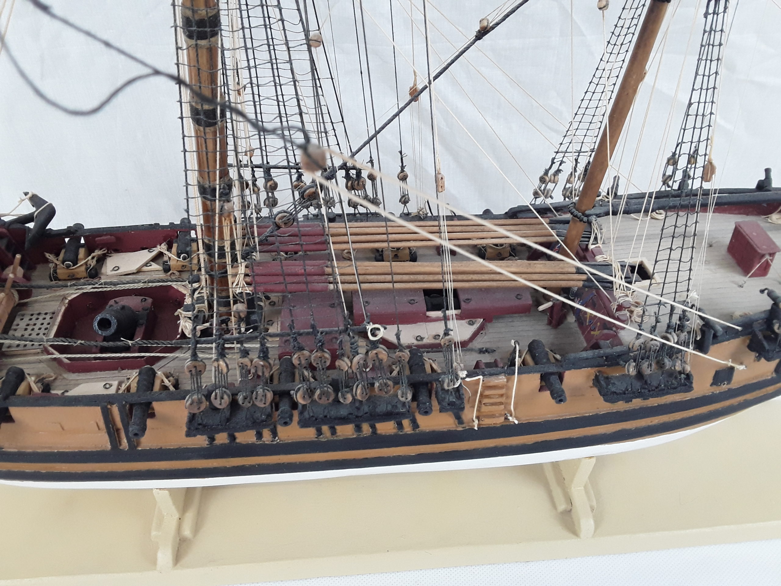 Scratch Built One Off Model Of A Circa 1800 Bomb Ketch With A Trailing Boat - Image 4
