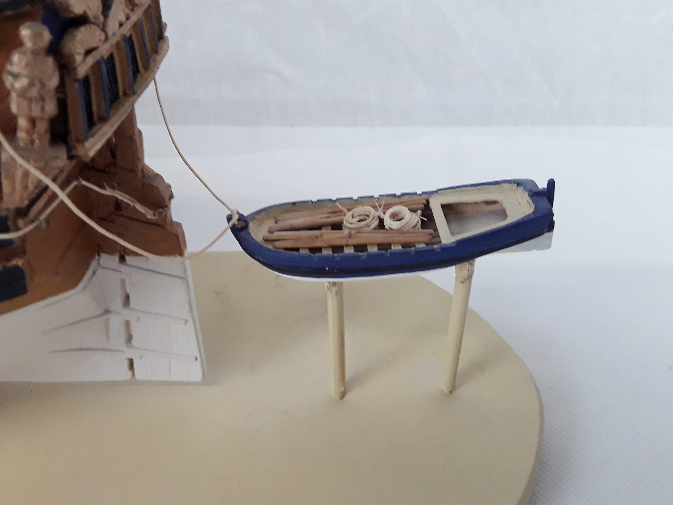 Scratch Built One Off Model Of A Circa 1800 Bomb Ketch With A Trailing Boat - Image 7