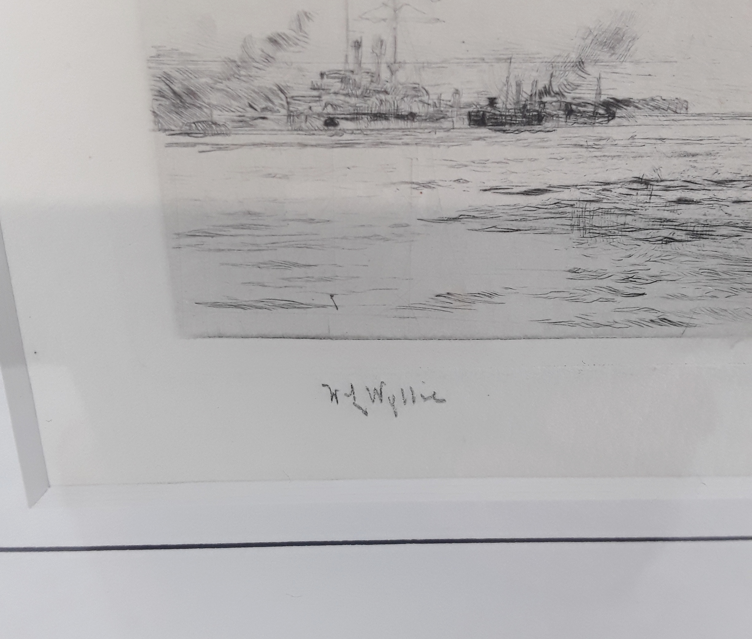 William L. Wyllie Signed Etching of a WW1 Dreadnought - Image 2
