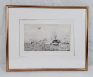 William L. Wyllie Signed Etching - Escorting A Convoy Up The Channel
