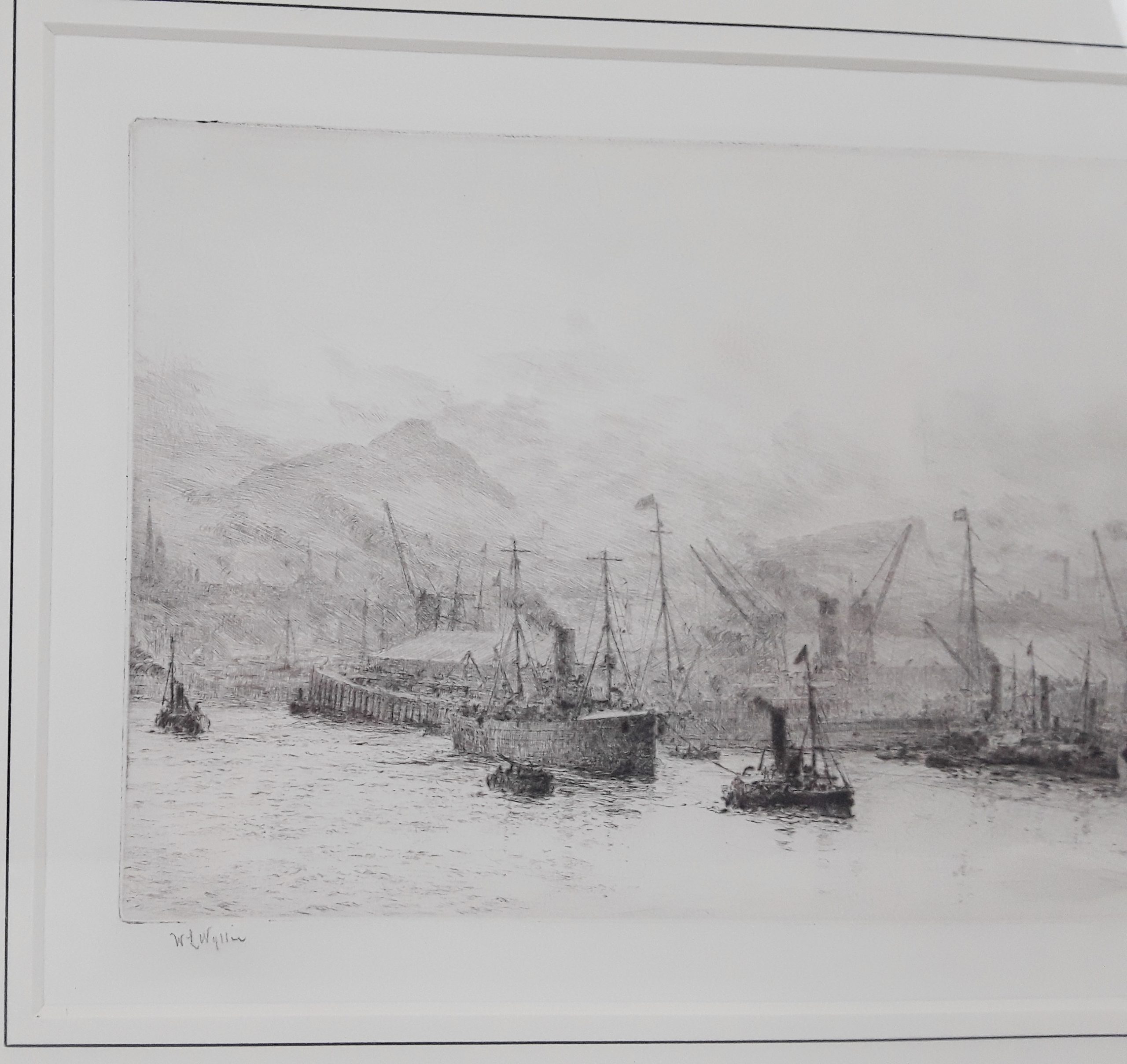 William L. Wyllie Signed Etching of A Dockyard Scene - Image 2
