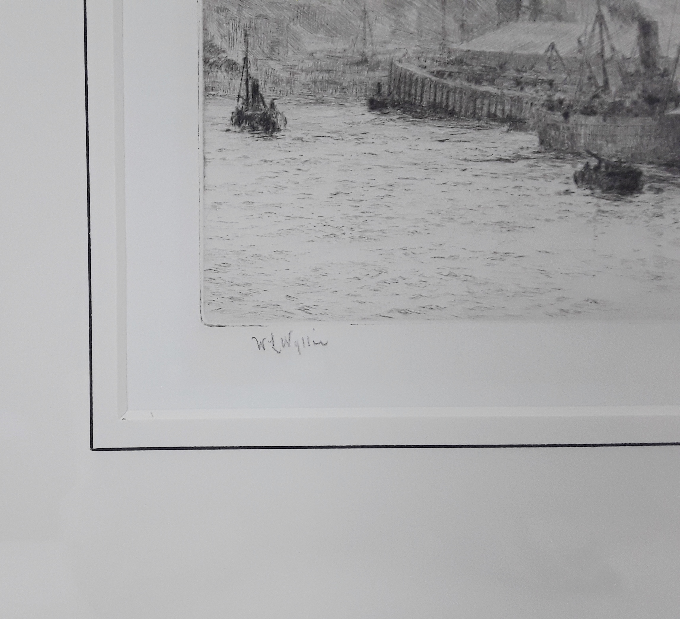 William L. Wyllie Signed Etching of A Dockyard Scene - Image 4