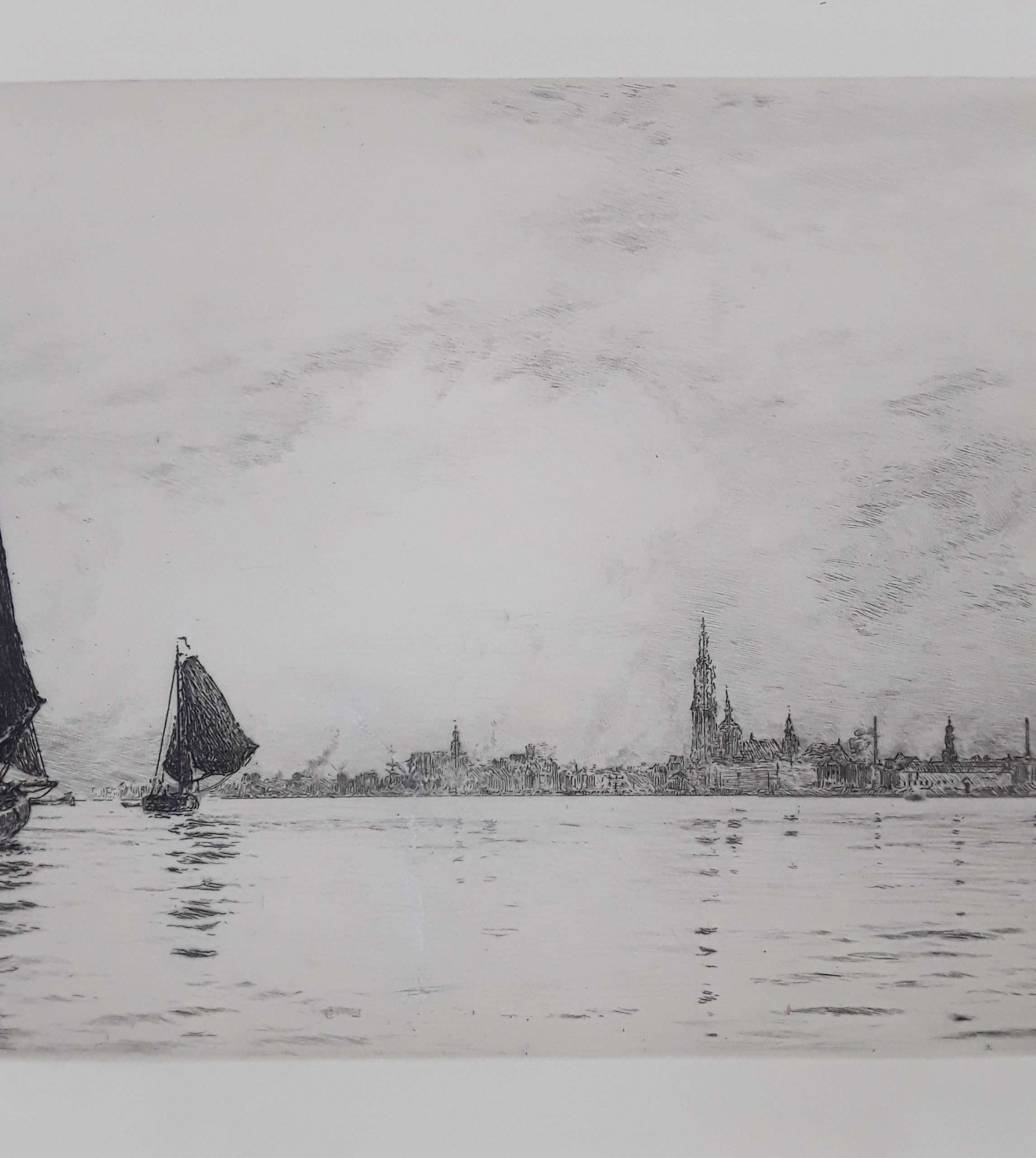 William L. Wyllie Signed Etching of Sailing Boats In Portsmouth Harbour - Image 3
