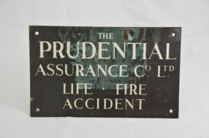 Vintage Prudential Assurance Brass Accident Insurance Sign