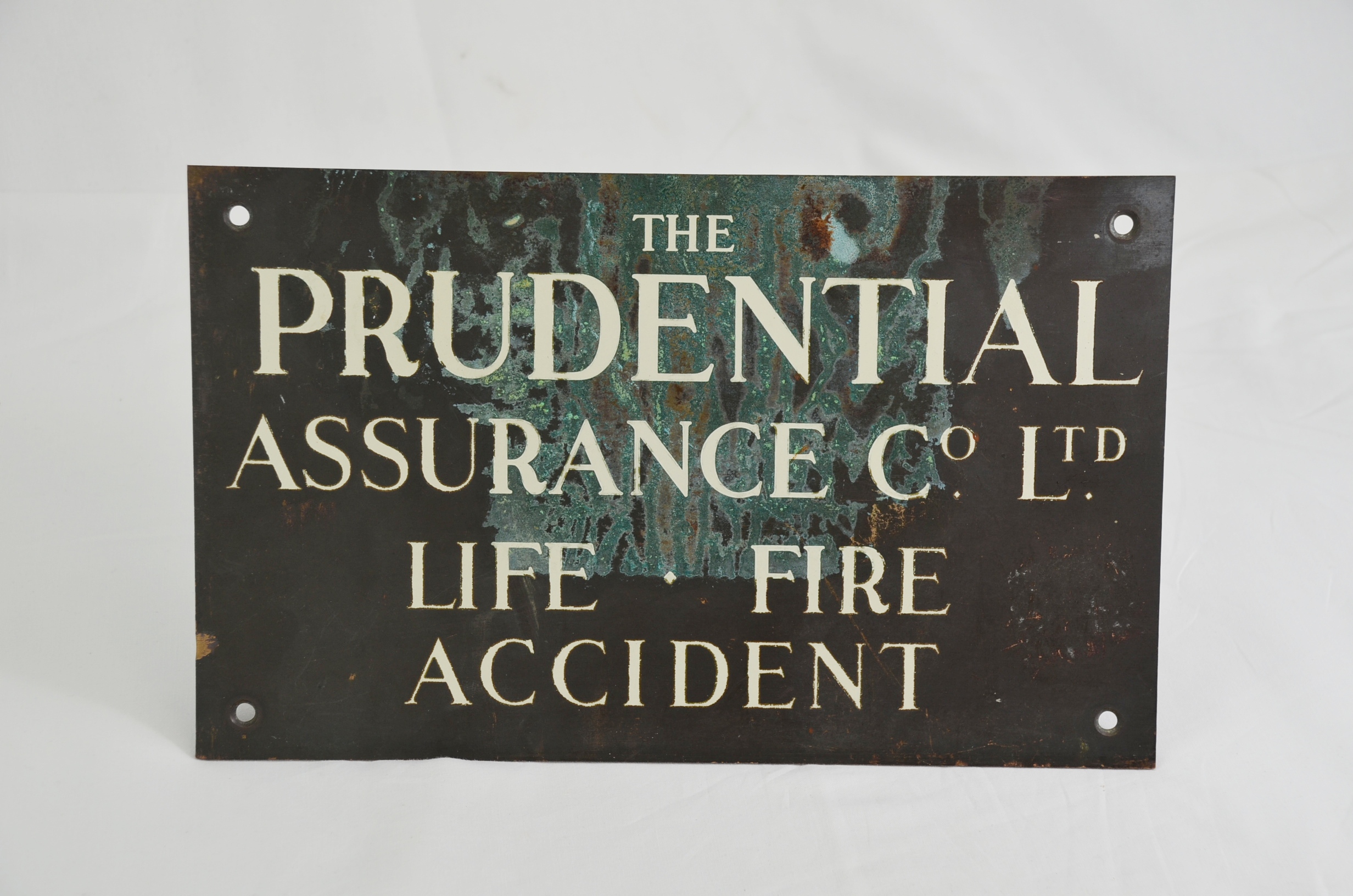 Vintage Prudential Assurance Brass Accident Insurance Sign