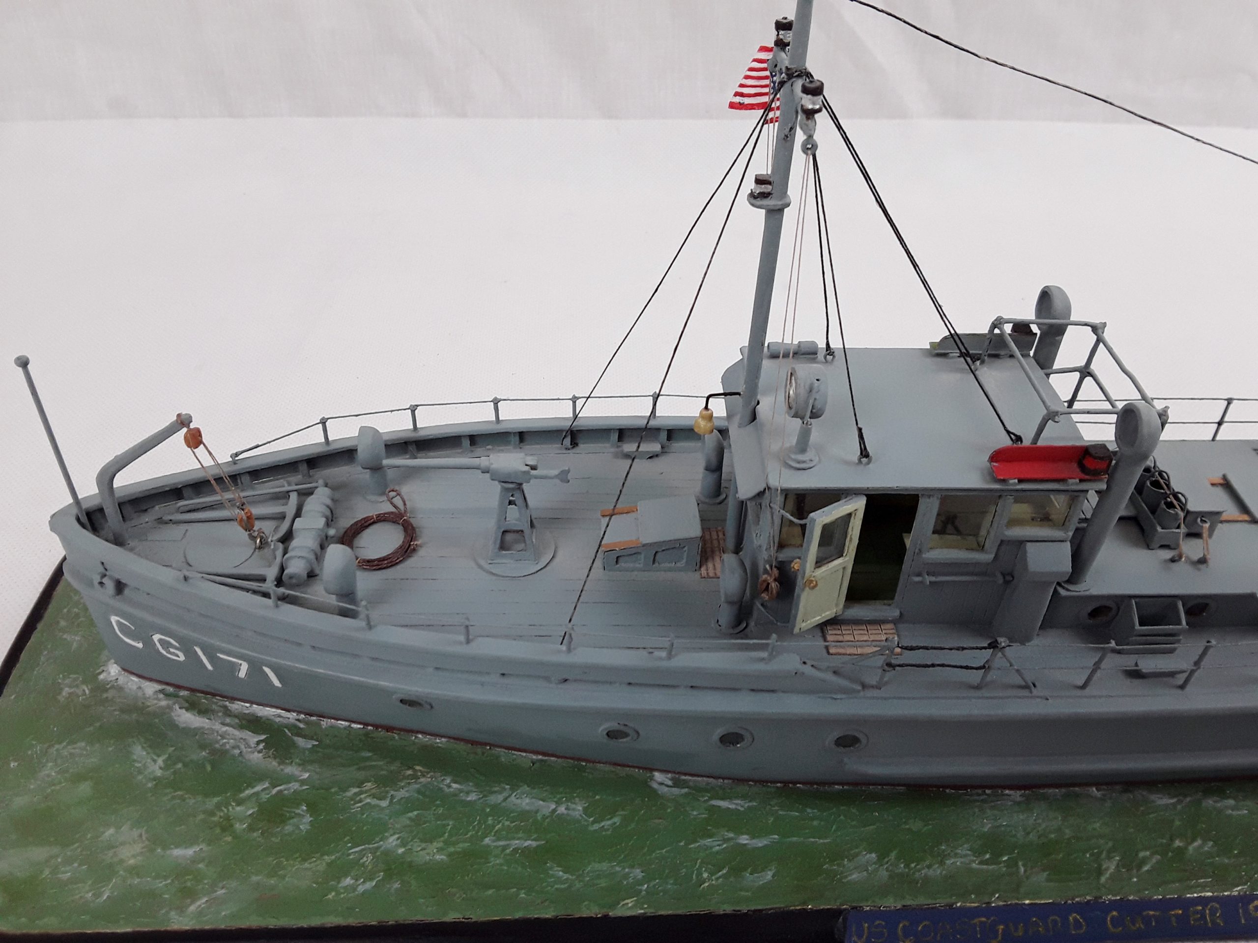 Scratch Built Waterline Model Boat of US Coastguard Cutter CG171 Circa 1925 - Image 6