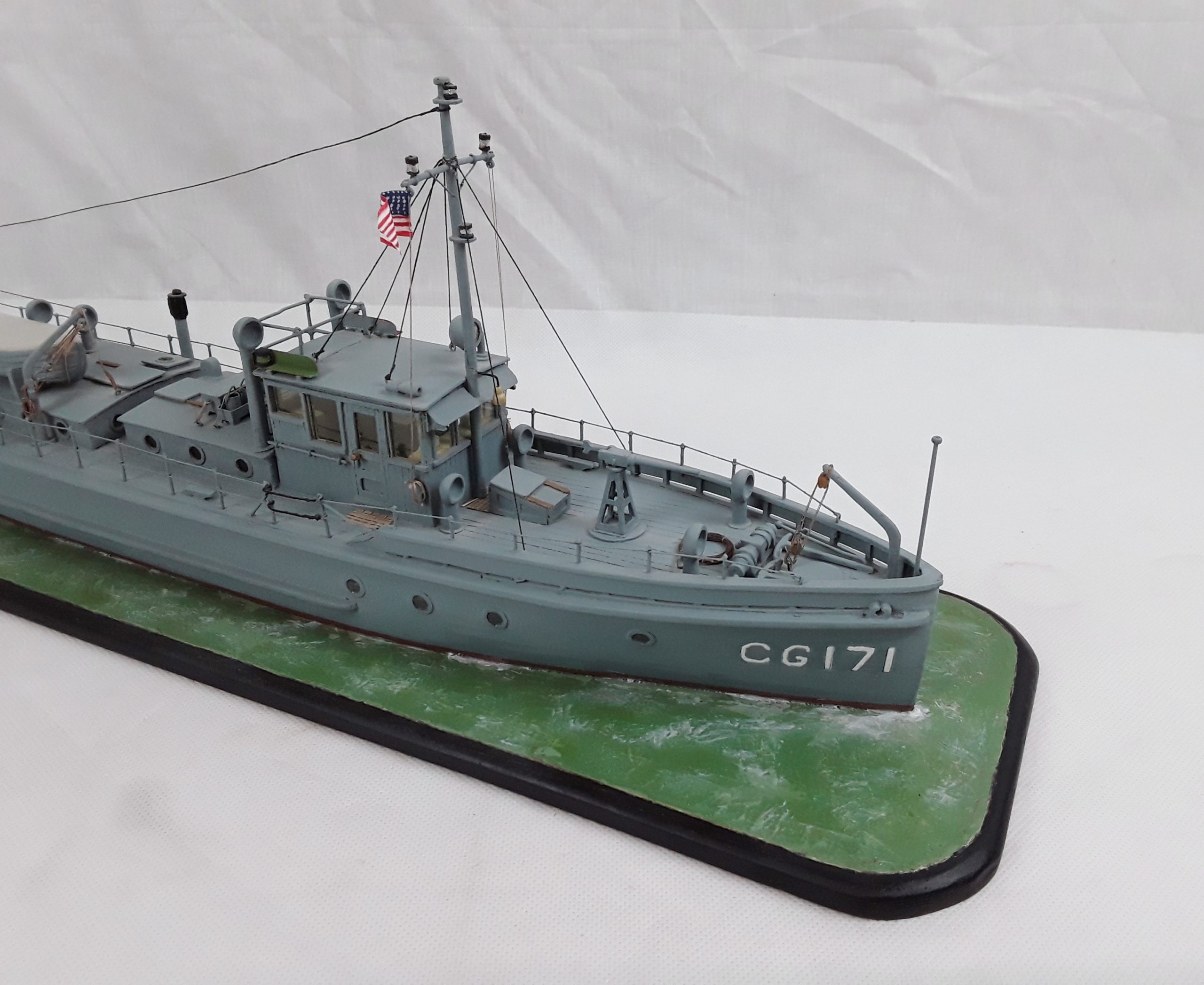 Scratch Built Waterline Model Boat of US Coastguard Cutter CG171 Circa 1925 - Image 7
