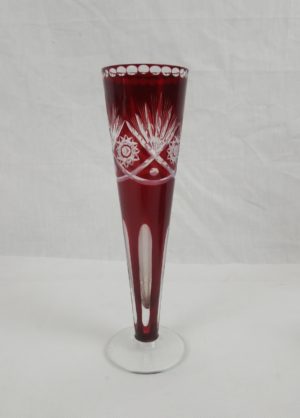 Victorian Cranberry Glass Trumpet Vase