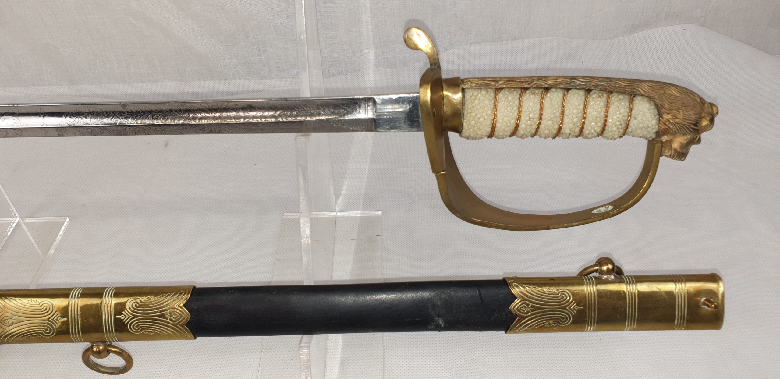 WW1 Period George V Royal Navy Sword With EIIR Grip - Image 8