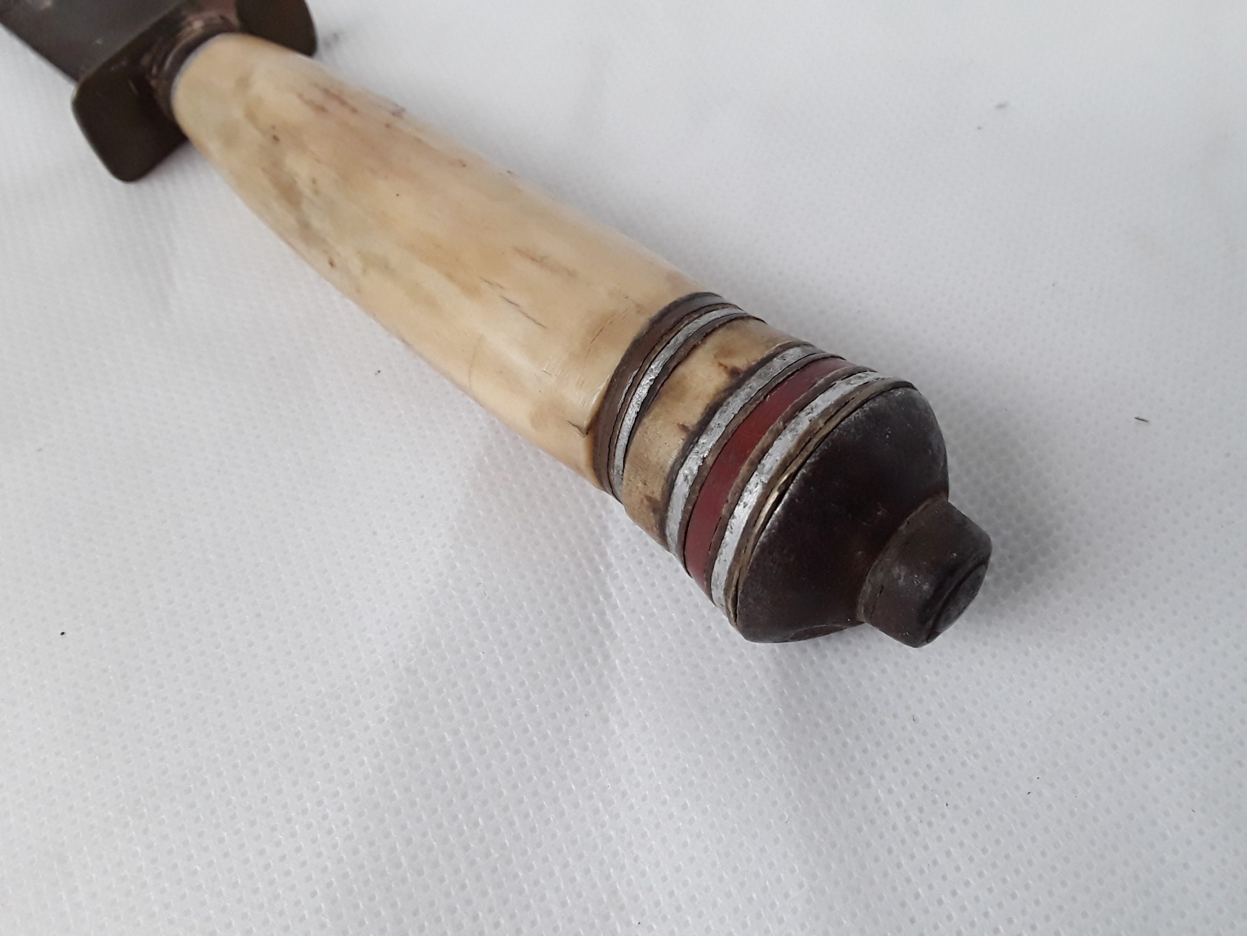 Mid 20th Century Bone Handled Hunting Knife And Leather Scabbard - Image 3