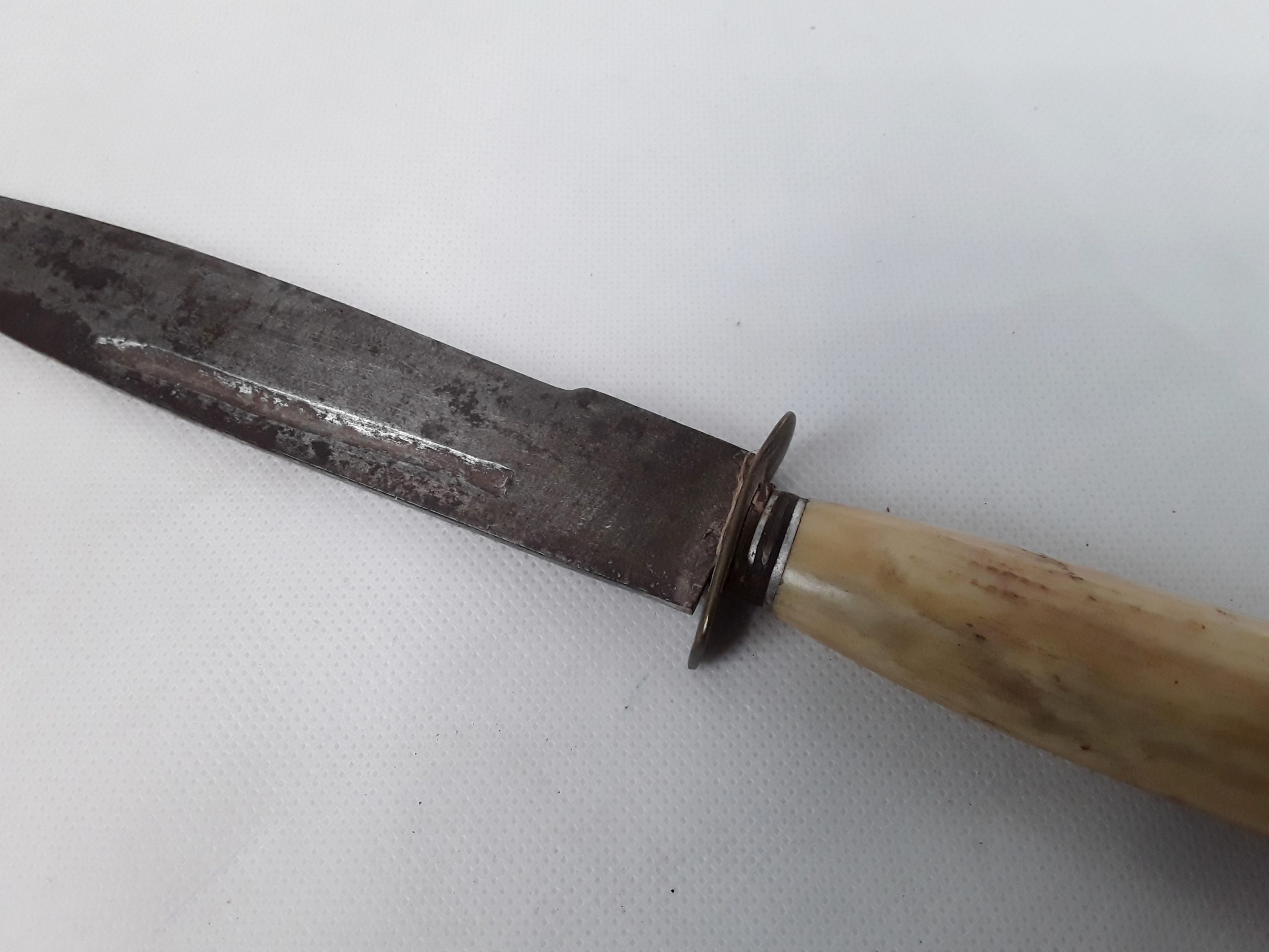 Mid 20th Century Bone Handled Hunting Knife And Leather Scabbard - Image 8